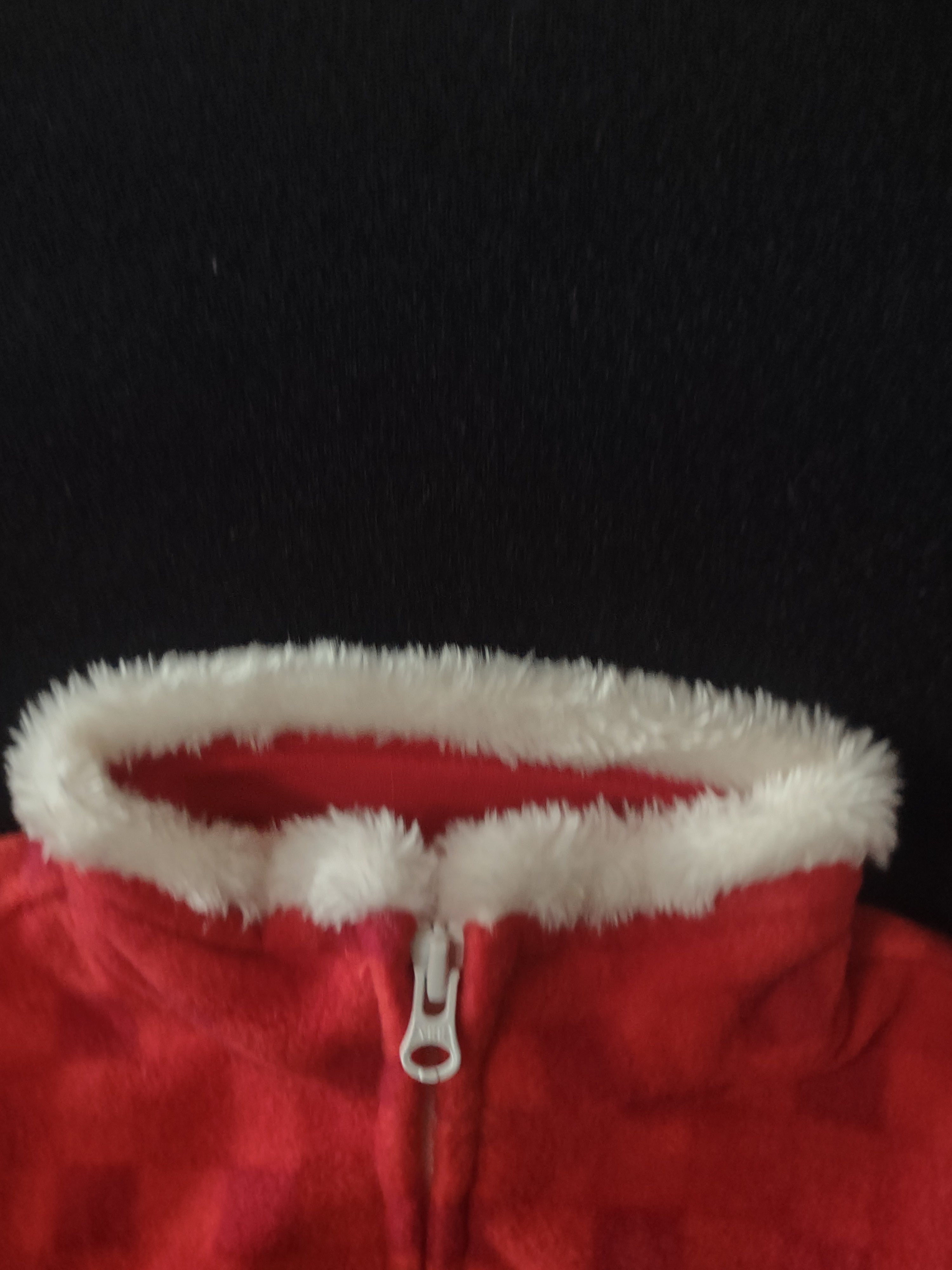 Infant Christmas Rudolph Fur Trimmed Zipper Vest Slippers 9 Month (Lot 4541)