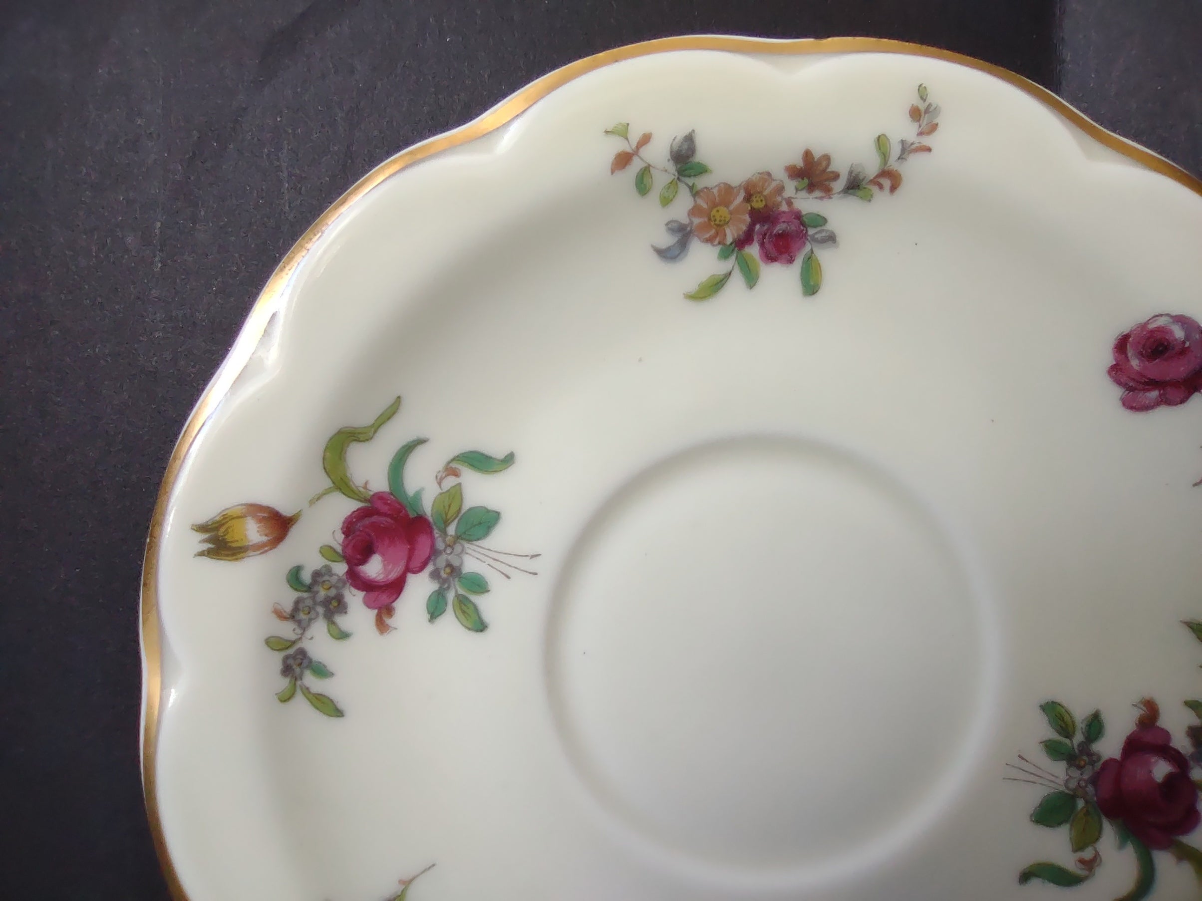 Haviland Limoges Saucer ONLY Peony Flower Cream Color (lot 928)