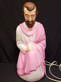 Vintage Christmas Outdoor Blow Mold Nativity Joseph Pink Figurine 27" (lot 2244)