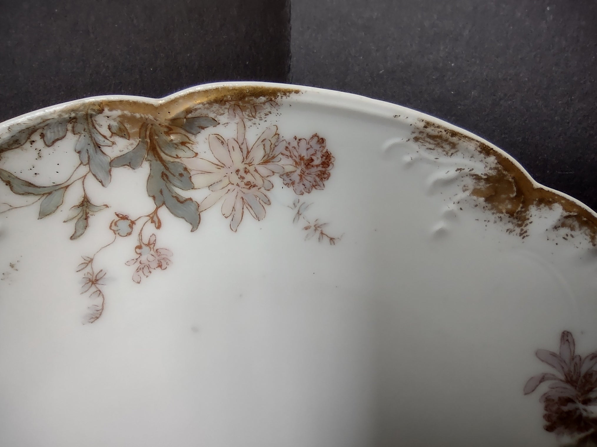 Haviland Limoges Pink Blue Gold Trim Dessert Plate (lot 969)
