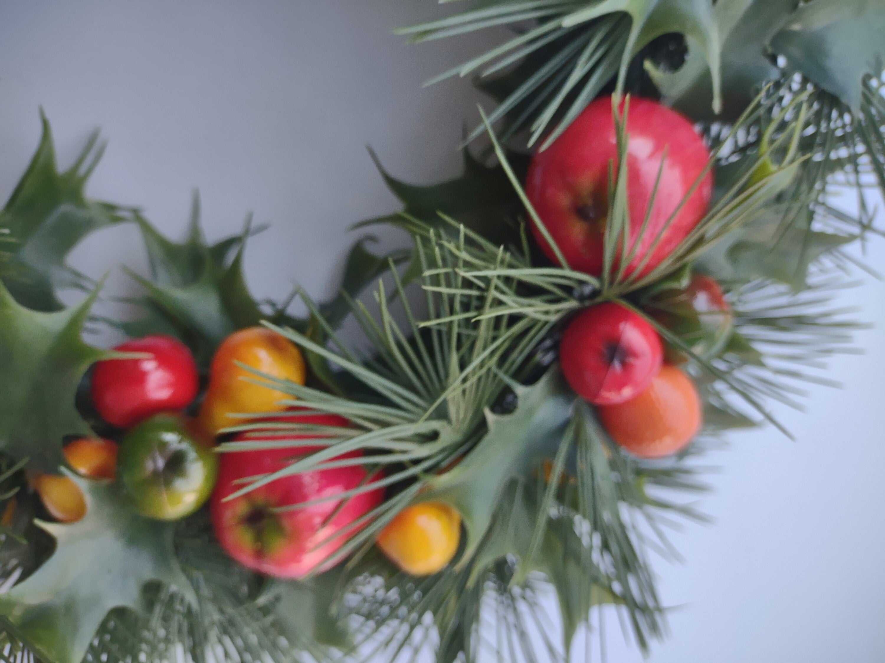Halloween Artificial Fruit Autumn Fall Green Orange Yellow Wreath 14" (lot 3068)
