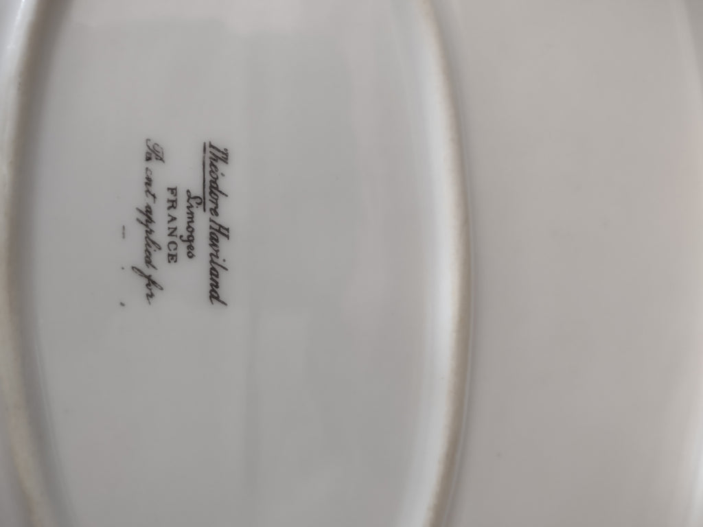 Antique Theodore Haviland Limoges Pink Floral Oval Serving Platter (Lot 3867)