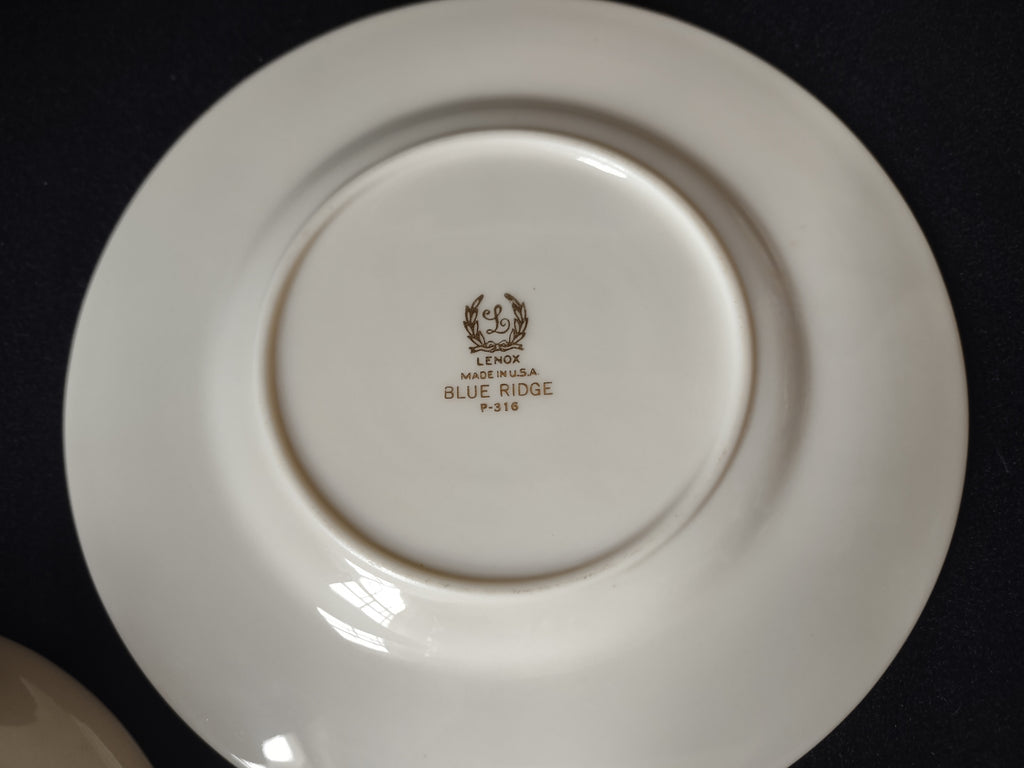 Vintage Lenox Bouillon Soup 2-handle Cup with Liner Blue Ridge (lot 1787)