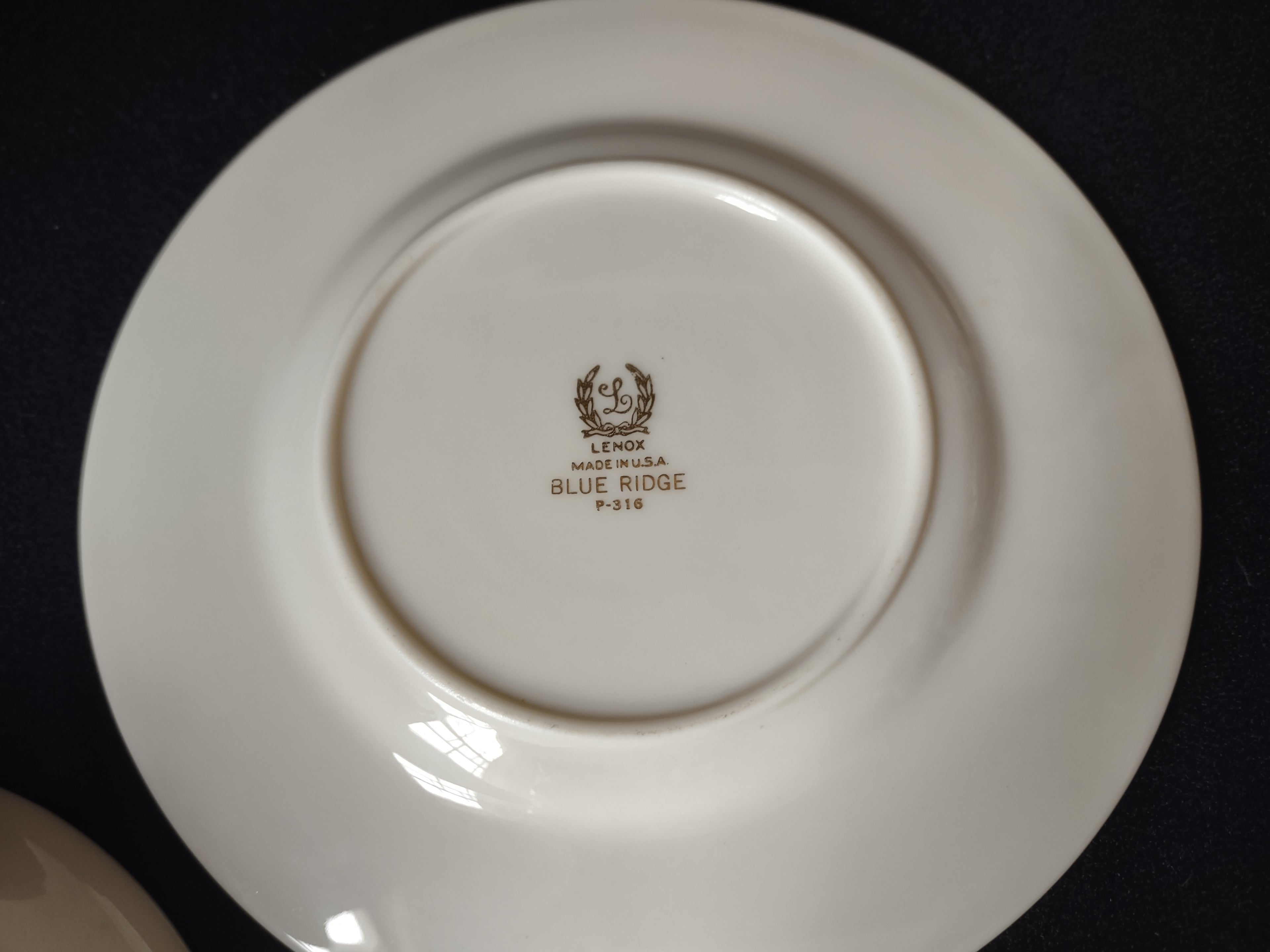 Vintage Lenox Bouillon Soup 2-handle Cup with Liner Blue Ridge (lot 1787)