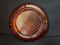 Vintage Amber Glass MCM Ashtray 8" (lot 2148d)