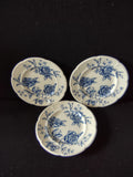 Vintage Johnson Bros Small Plate Windsor Ware Warwick Blue White x 3 (lot 5658)