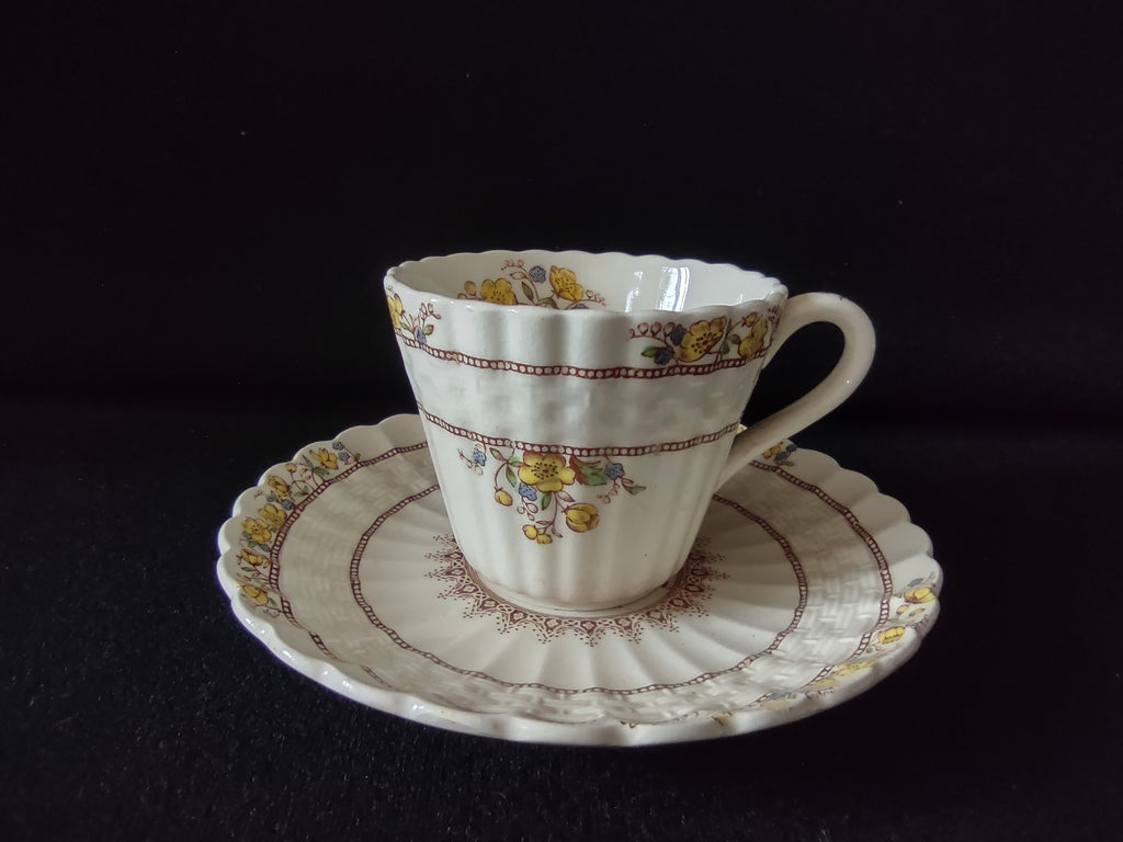Vintage Spode Buttercup Demitasse Cup Saucer English Ironstone (lot 5745)