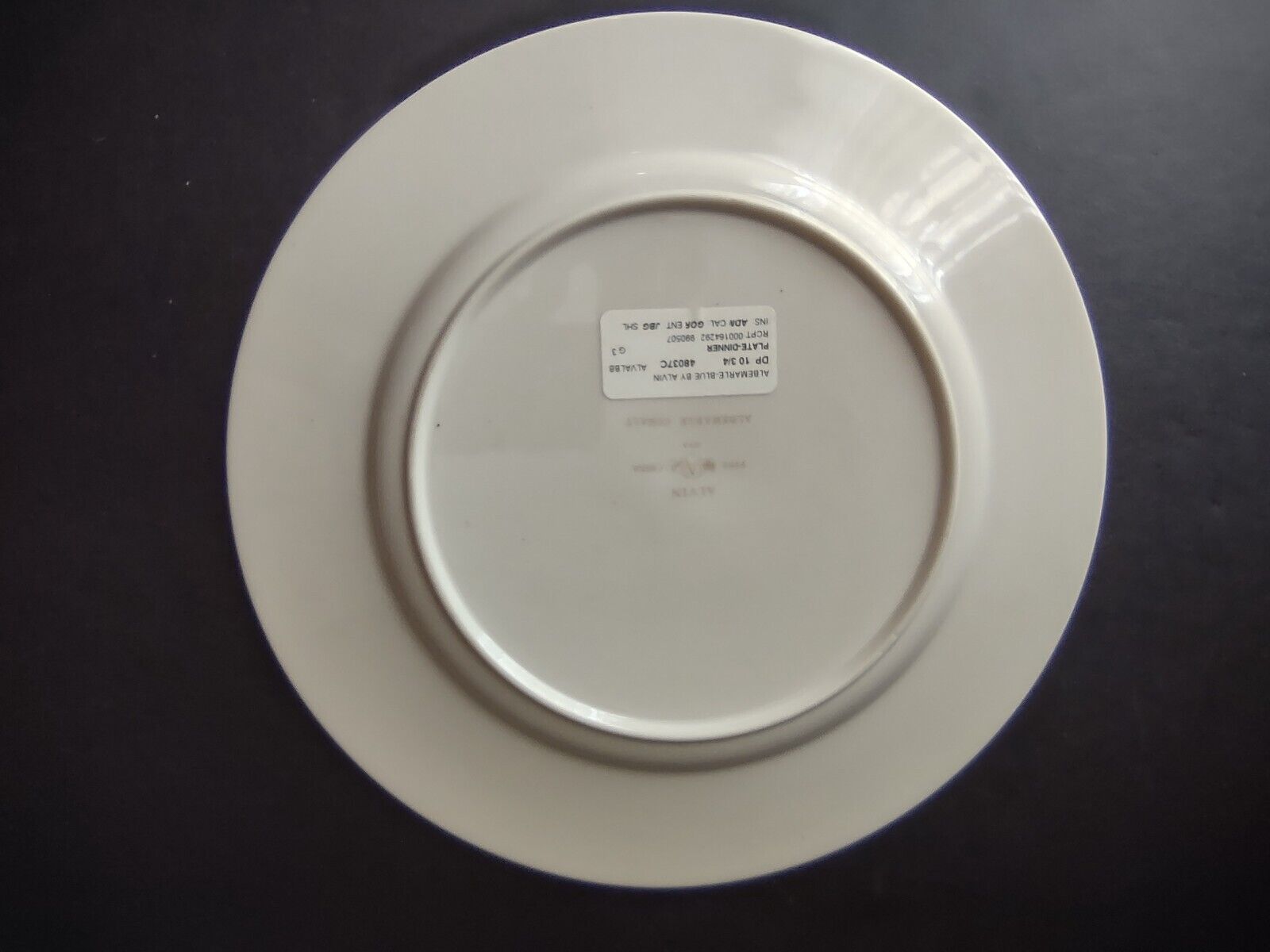 Alvin USA Heavy Ornate Gold Trim Cobal Blue Dinner Plate 10-1/8" (lot 722)