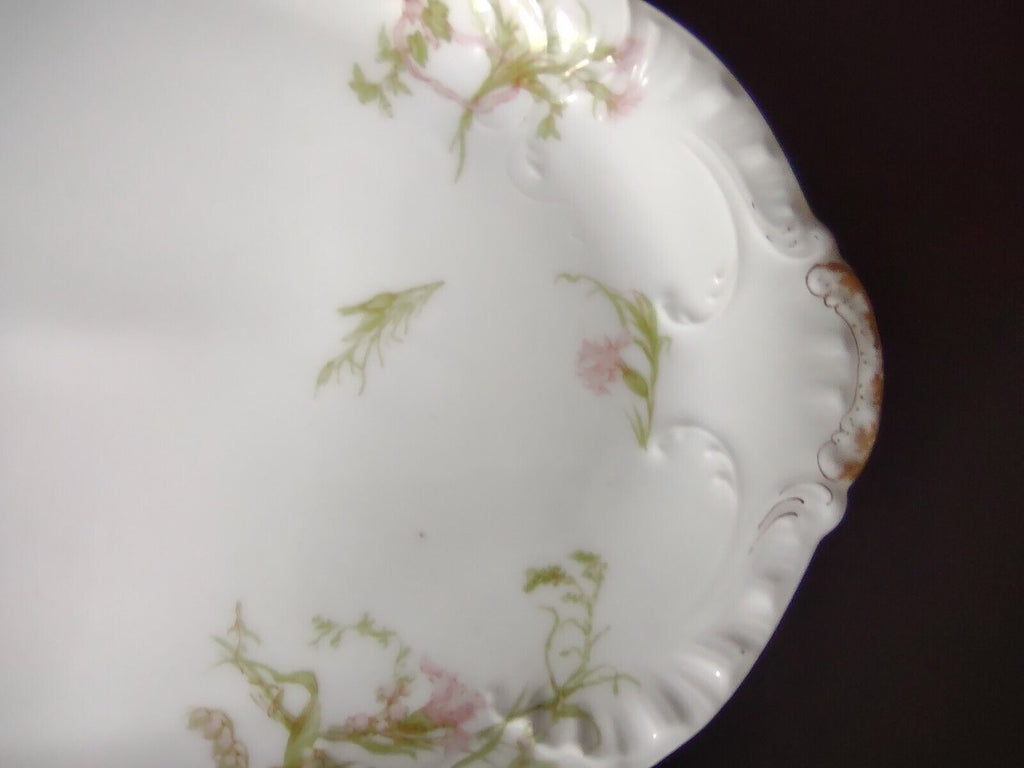 Haviland Limoges Gold Handle Carnation Serving Platter 15-1/2" (lot 340)
