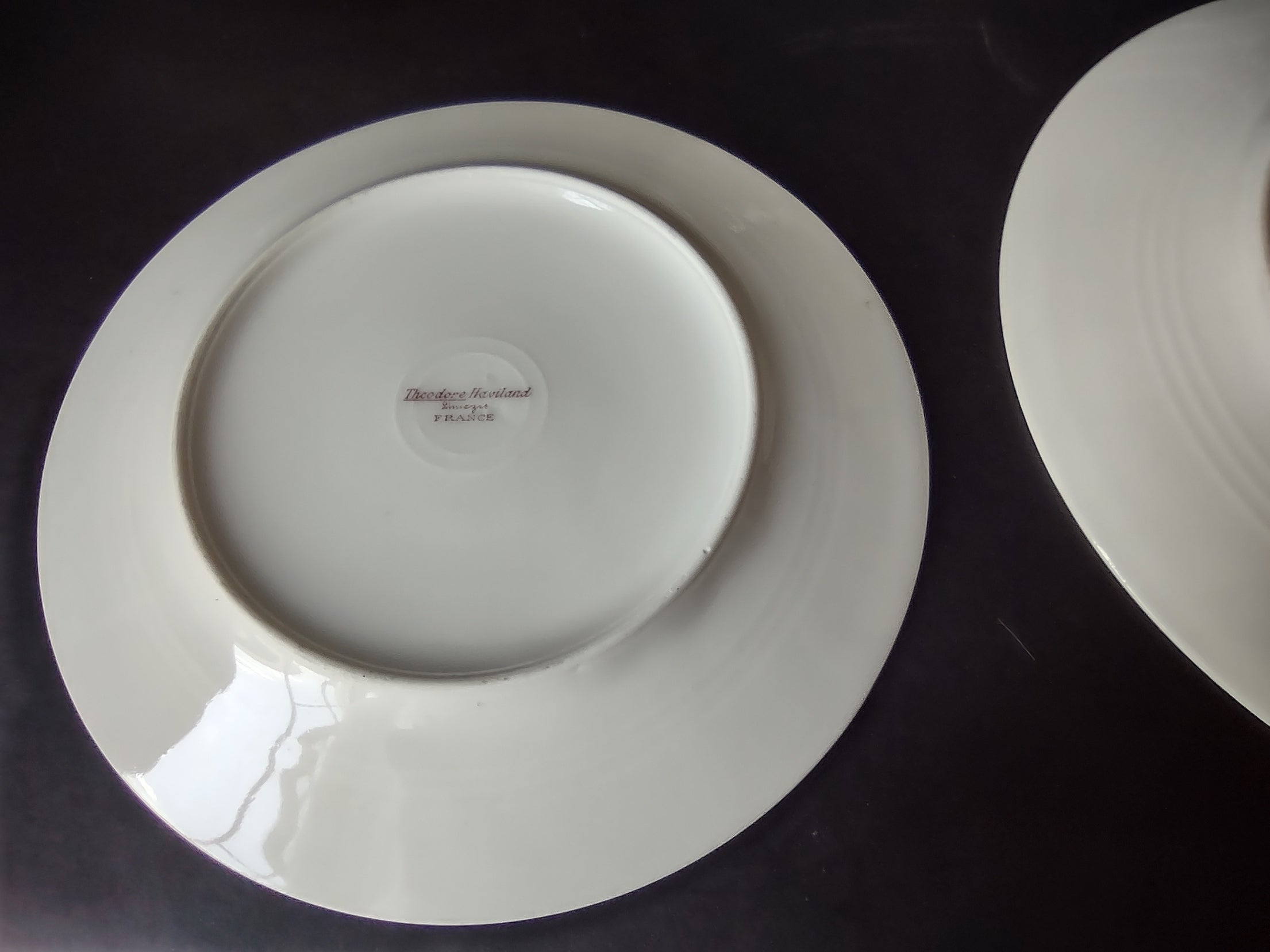 Haviland Limoges 4 x Salad/Dessert & 4 x Bread/Butter Plate Grey Moss (lot 919)