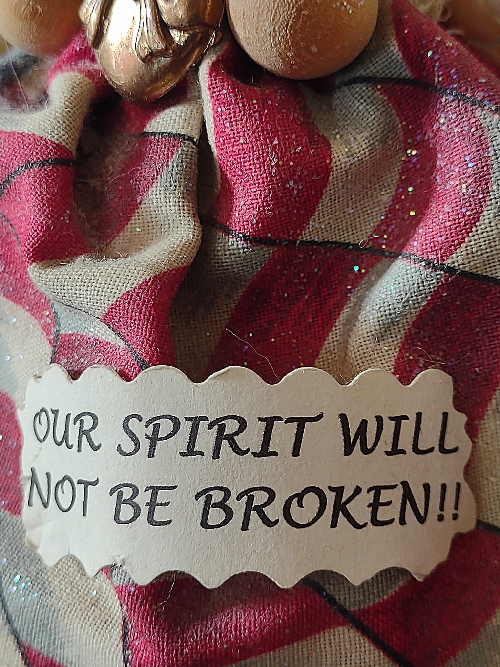 Handmade Christmas Patriotic Angel Ornament Red White Blue Gown Wings (Lot 4515)