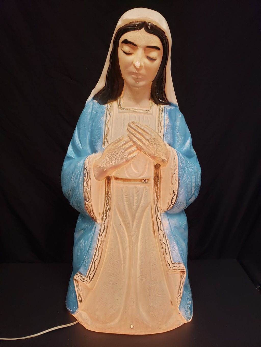Vintage Christmas Outdoor Blow Mold Nativity Mary Figurine 32" (lot 2242)