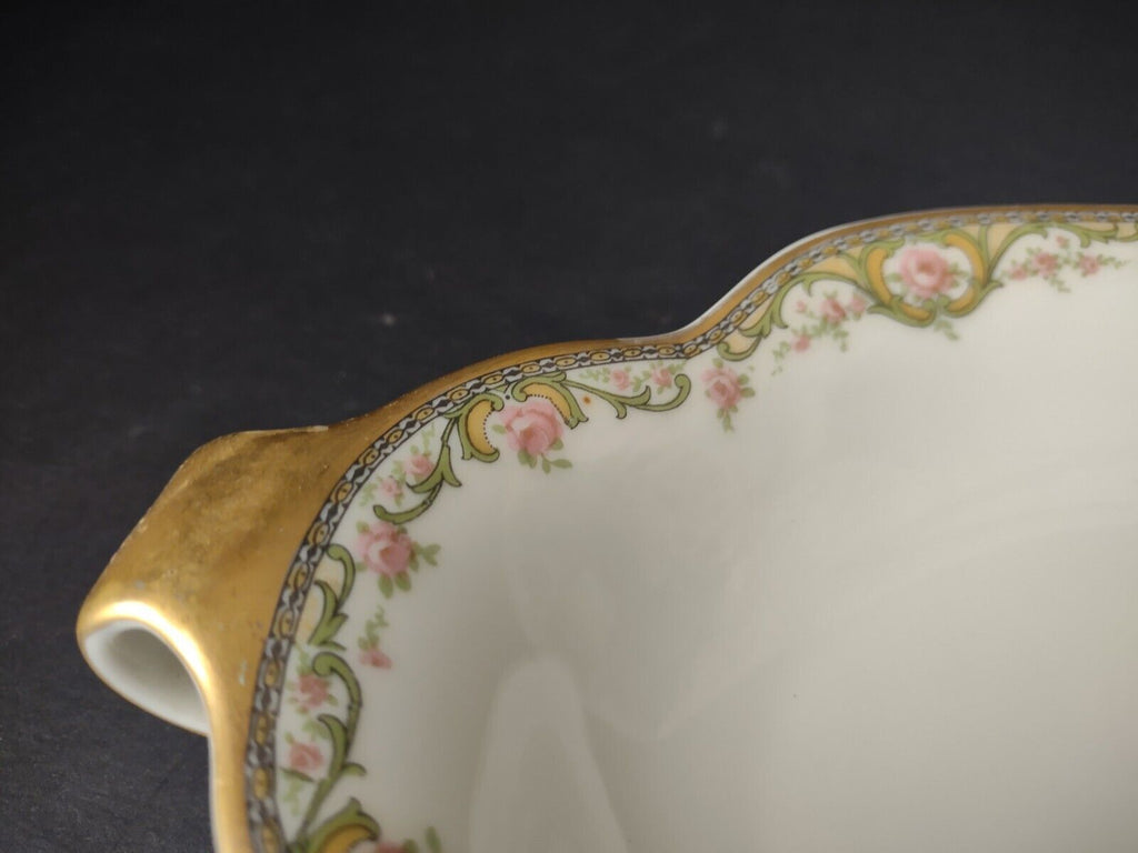 Haviland Limoges France Serving Bowl 12" x 8" Rose Design (lot 608)