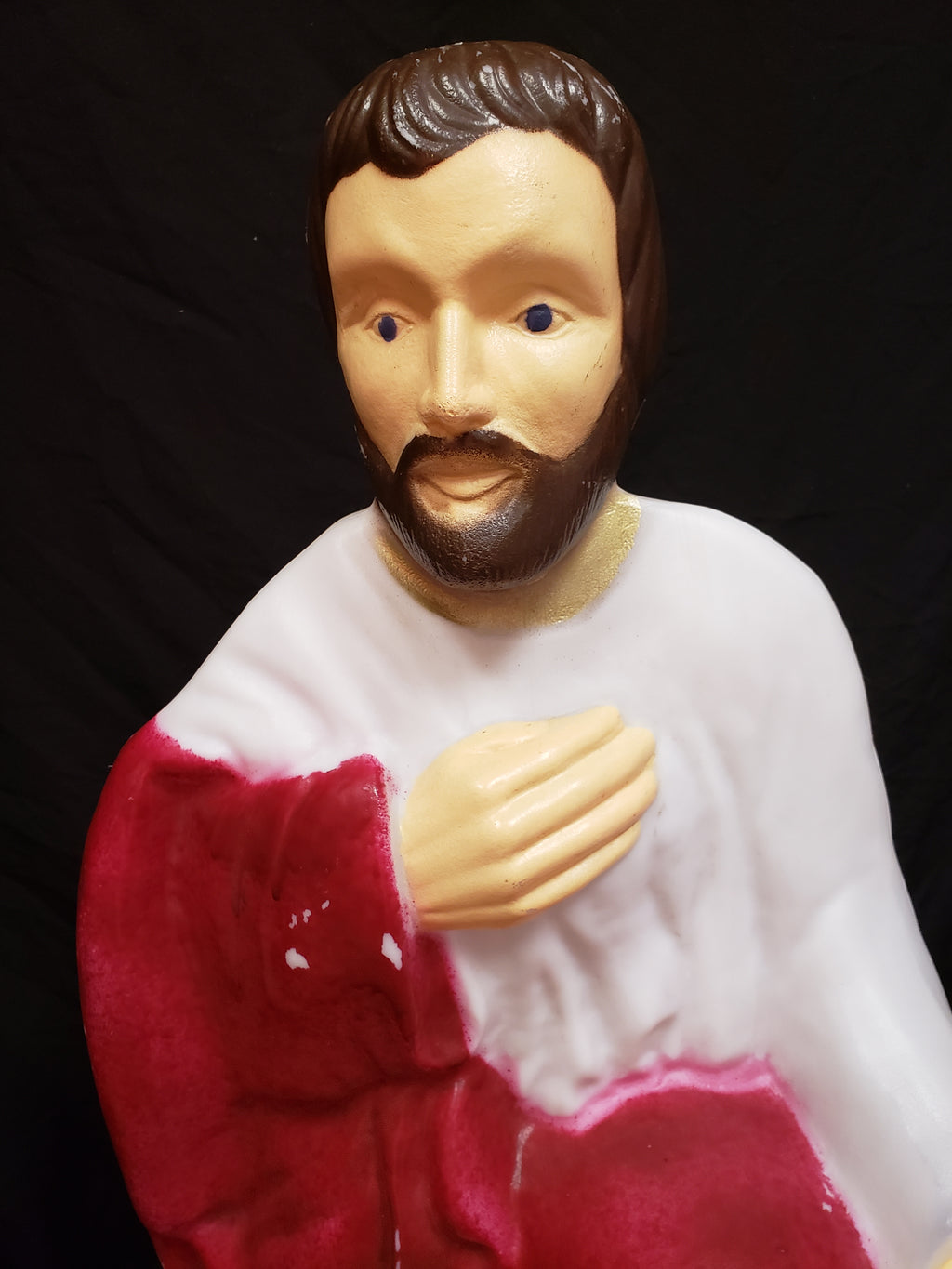 Vintage Christmas Blow Mold Nativity Joseph Maroon Figurine 29" (lot 2245)