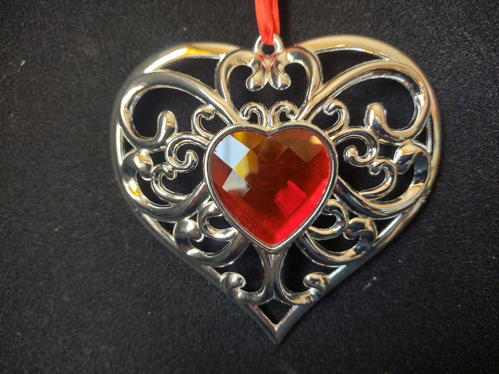Lenox Red Gem Heart Christmas Tree Ornament (lot 1662)