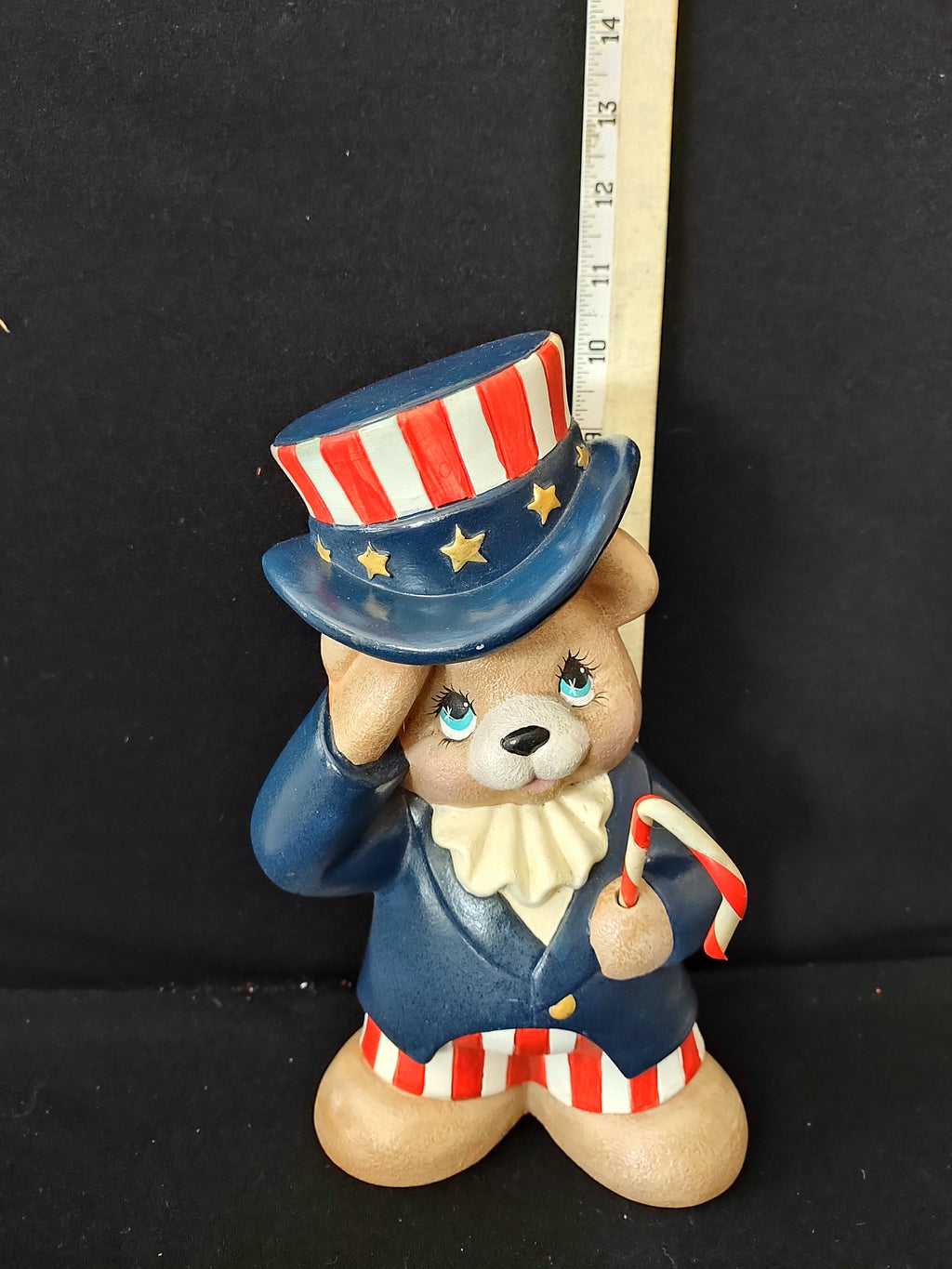 Vintage All American Christmas Ceramic Bear Candy Cane (Lot 3895)