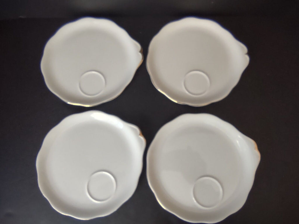 Set of 4 Royal Albert Dessert Plate White Gold Rim (lot 434)