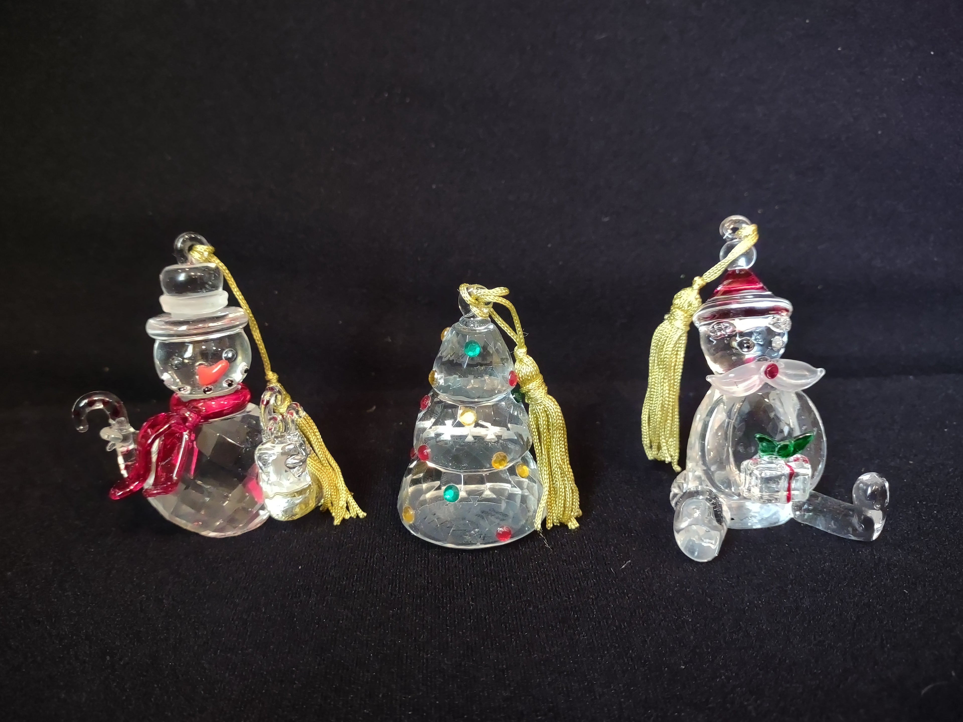 Lenox Christmas Cheer Crystalline Ornaments Set of 3 (lot 1632)