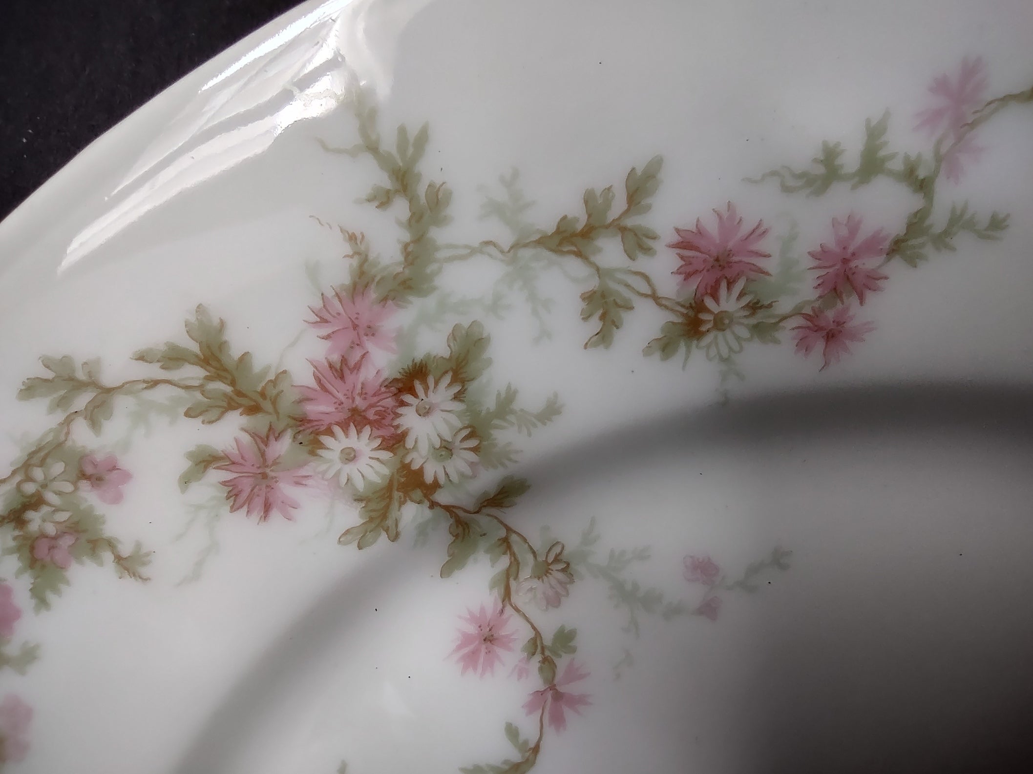 Haviland Limoges Dinner Plate Pink Thistle & Daisy (lot 880)