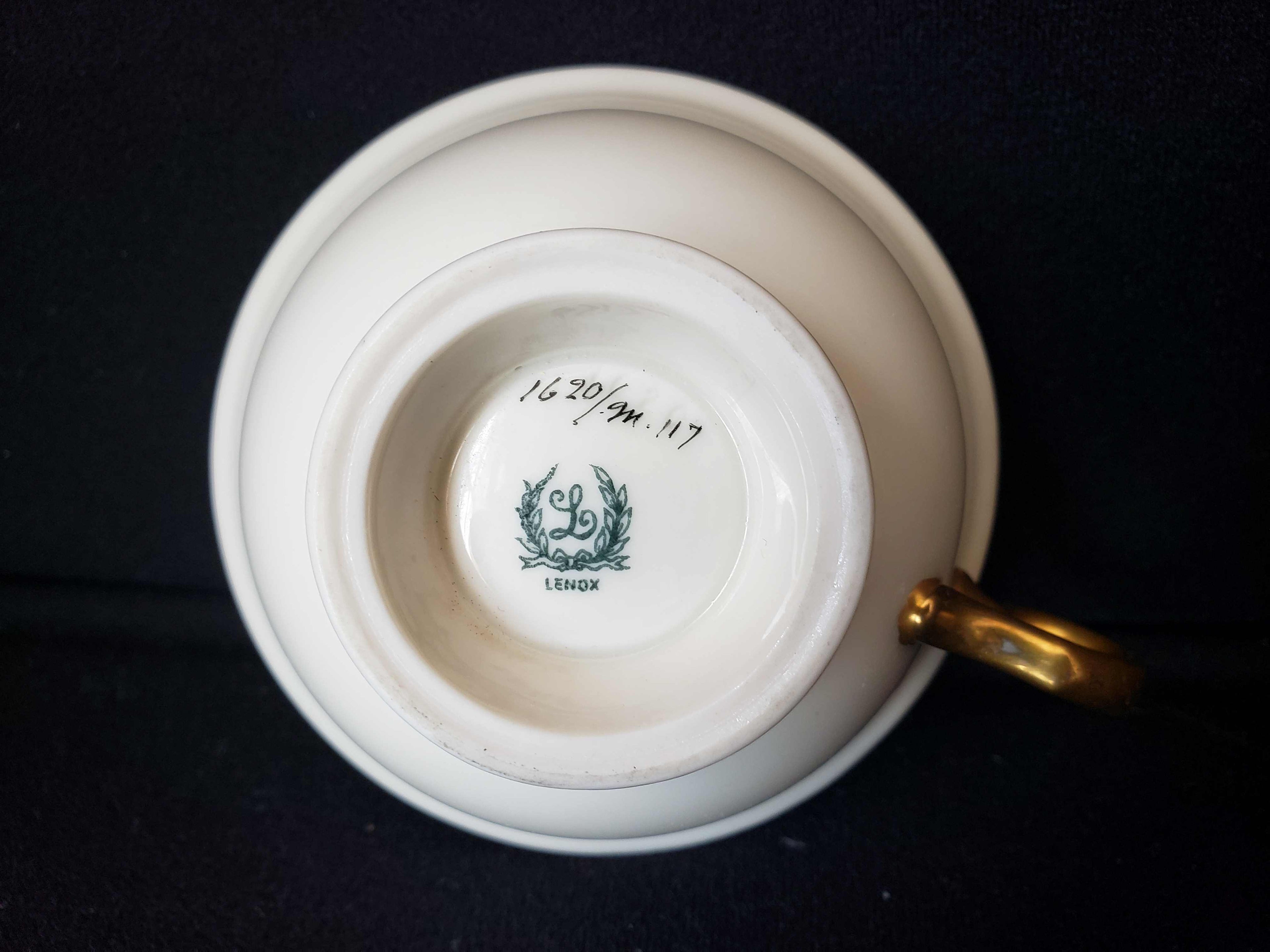 Vintage Lenox Black Rim Tea Cup ONLY (lot 1954)