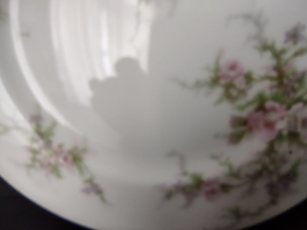 Haviland Limoges Dessert/Salad Plate Pink White Cabbage Rose Moss (lot 904)