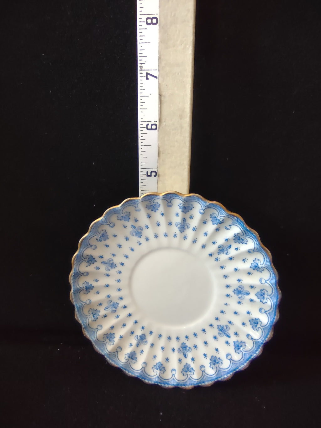 Vintage Copeland Spode Saucer Bone China Blue Fleur De Lis (Lot 5761)