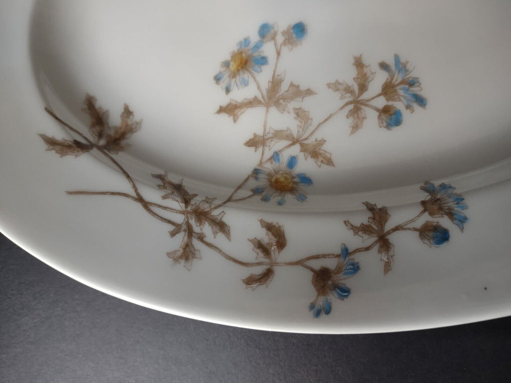 Haviland Limoges CFH/GDM Turkey Serving Platter 14-1/4" Blue Flower (lot 344)