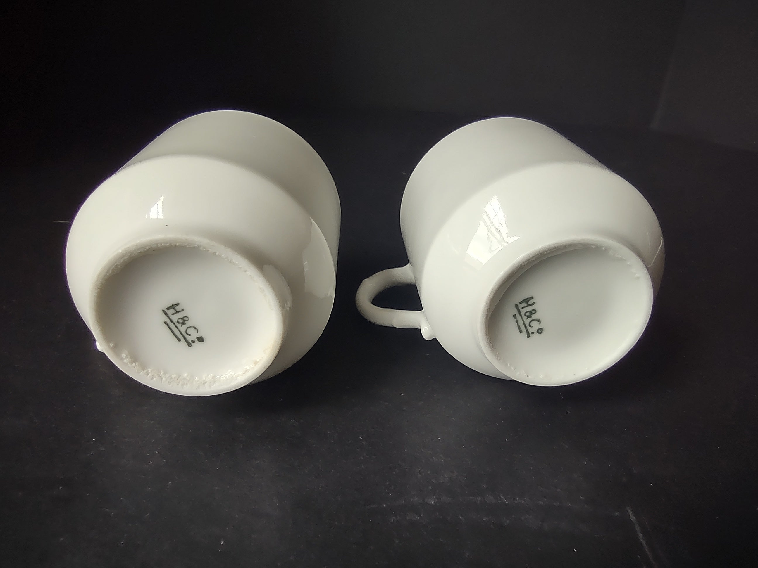 Haviland France Limoges 2 x Demitasse Cups ONLY Plain White (lot 1029)