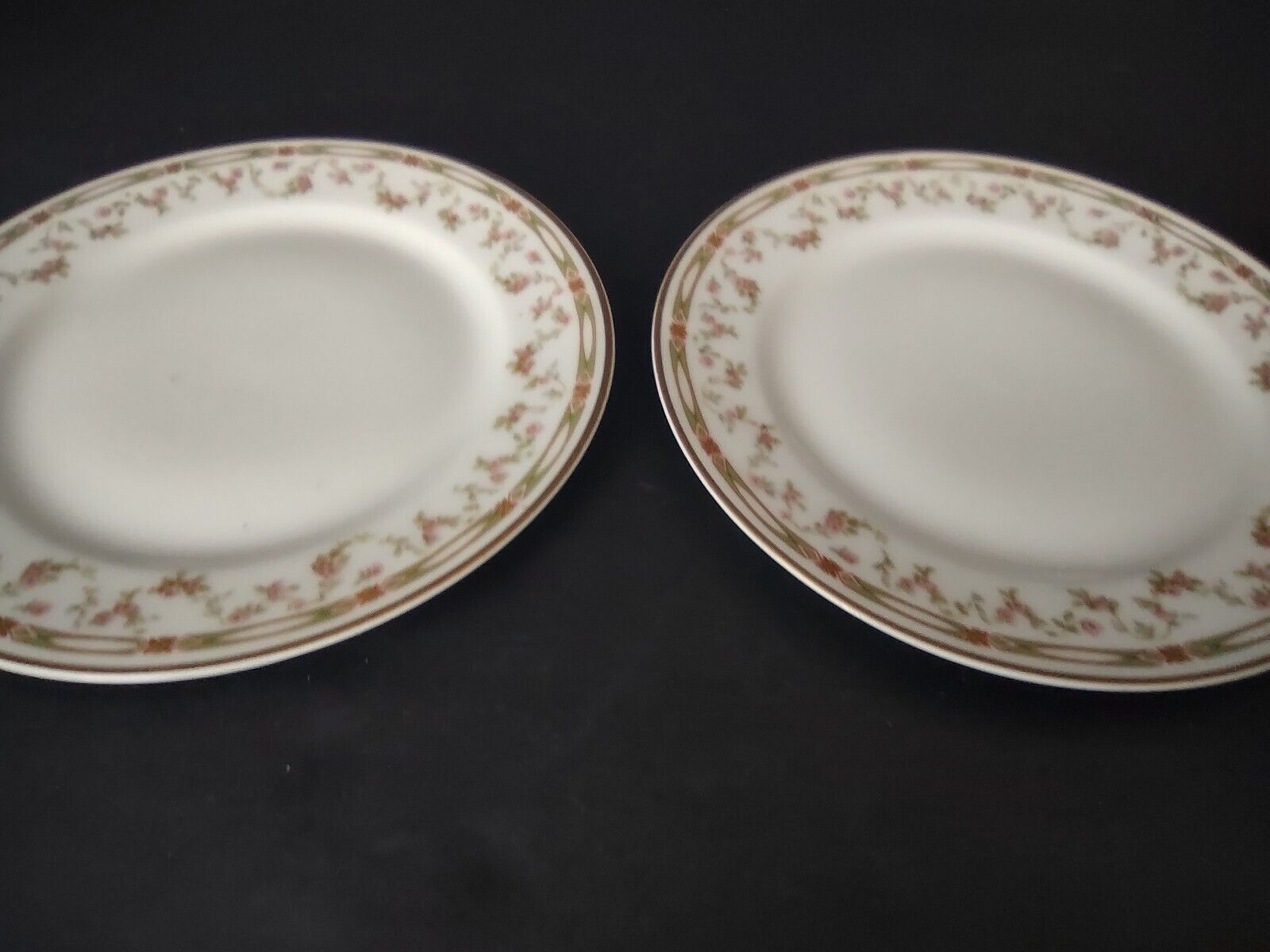 Haviland Limoges Schleiger 346 Red Rose 2 x Bread Butter Plate 6-1/4" (lot 546)