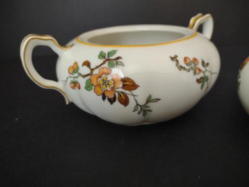 lot 772 Haviland Limoges Normandy Orange Blossom Sugar Bowl Creamer Pitcher