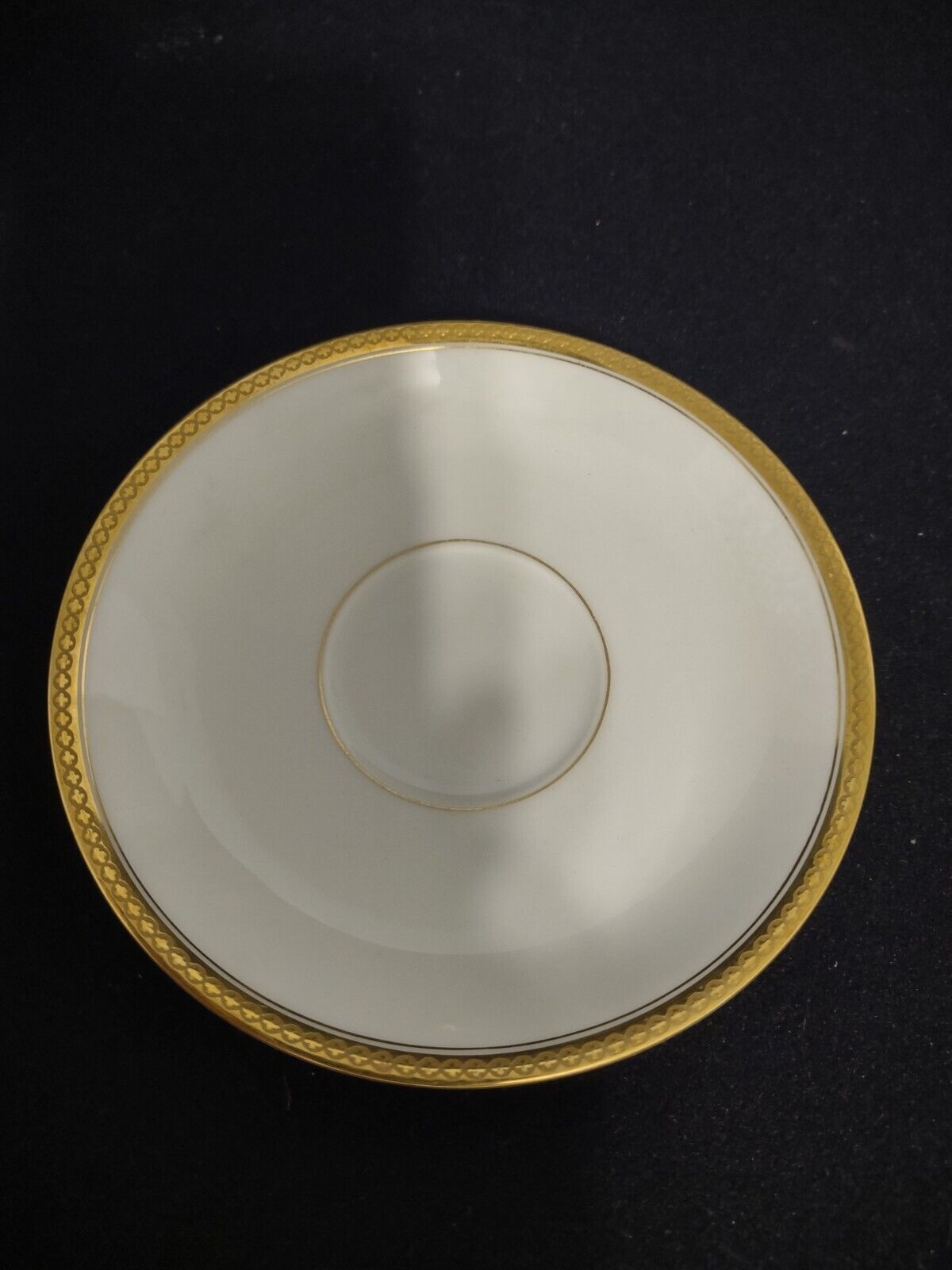 087 Haviland Limoges France Cup and Saucer White & Gold Trim Wellesley S 112