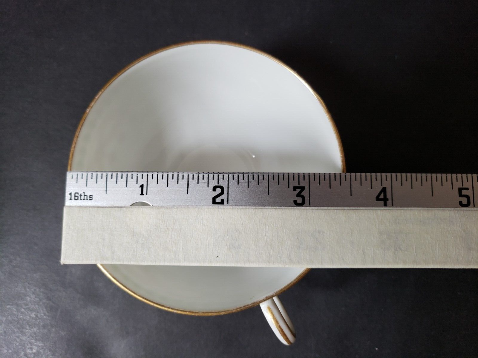 JP Limoges France Gold Trim Green Laurel 4 x Teacup & Saucer (583)