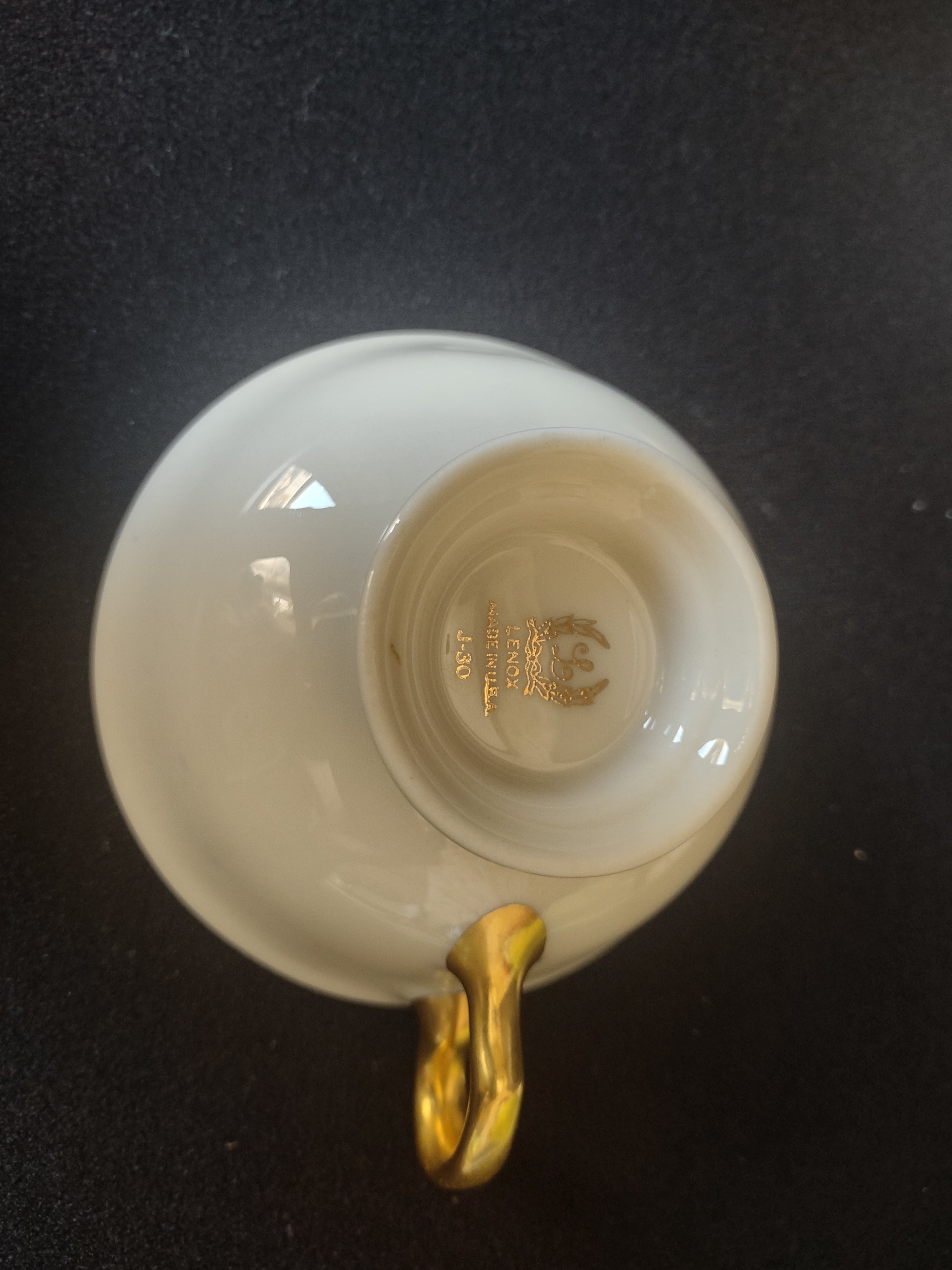 Vintage Lenox J-30 Gold Trim Tea Cup with Saucer (lot 1804)