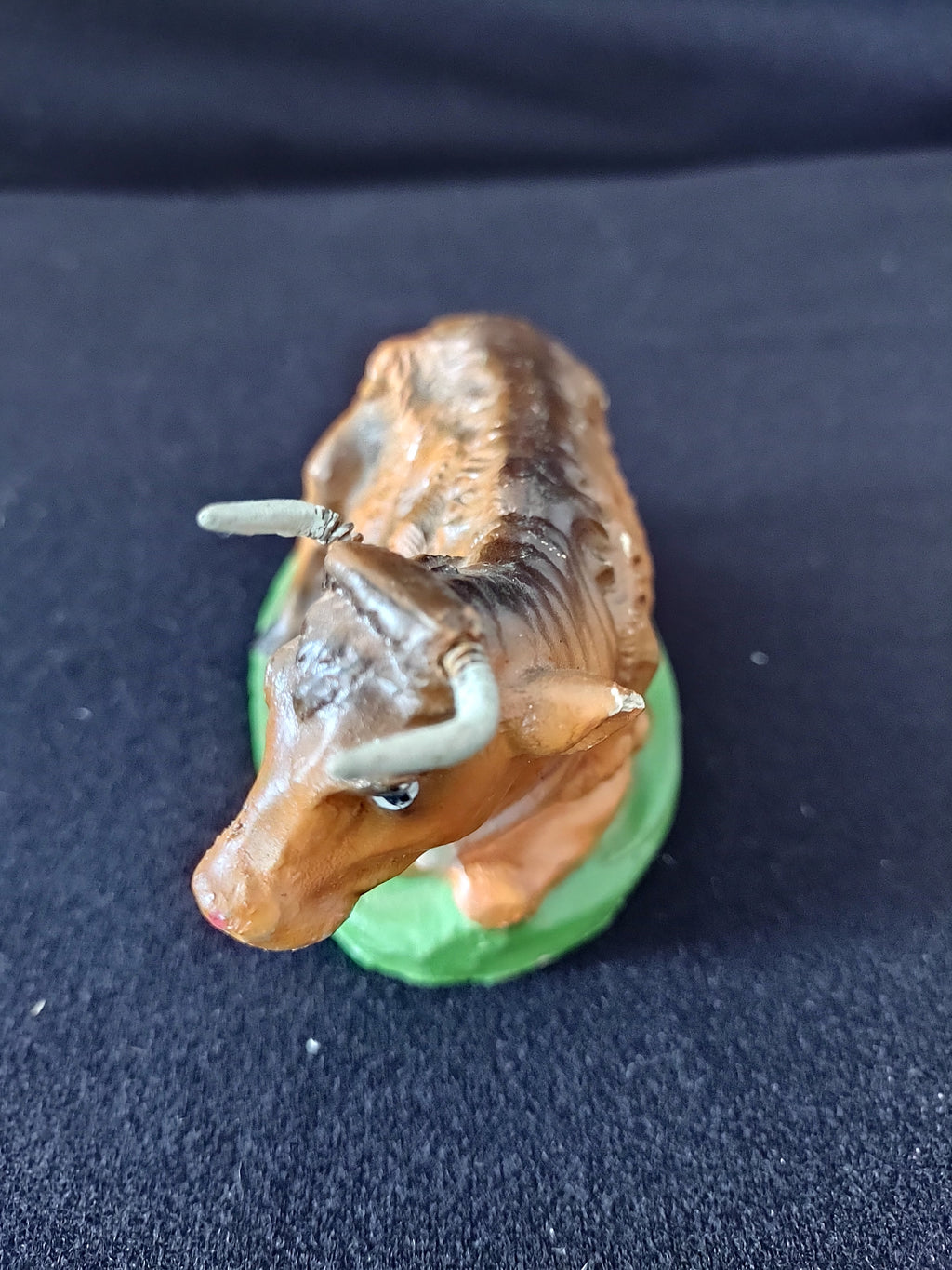 Fontanini Nativity Paper Mache Cow Ox Bull 3X5" Hand Painted Italy (Lot 4075)