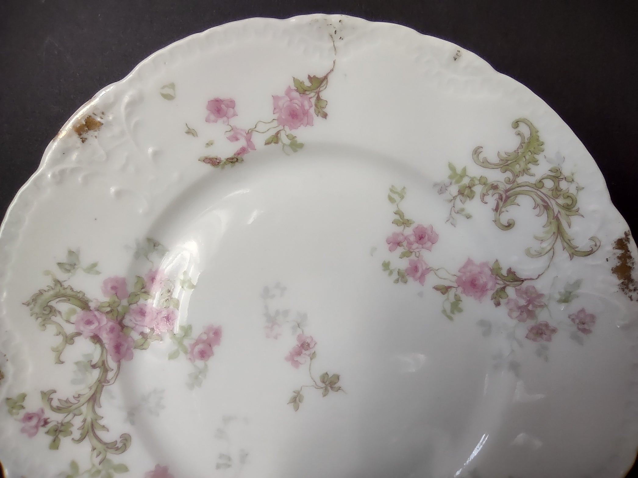 Haviland Limoges Set Luncheon /Salad Dessert Plate Small Bowl Rose (lot 832)