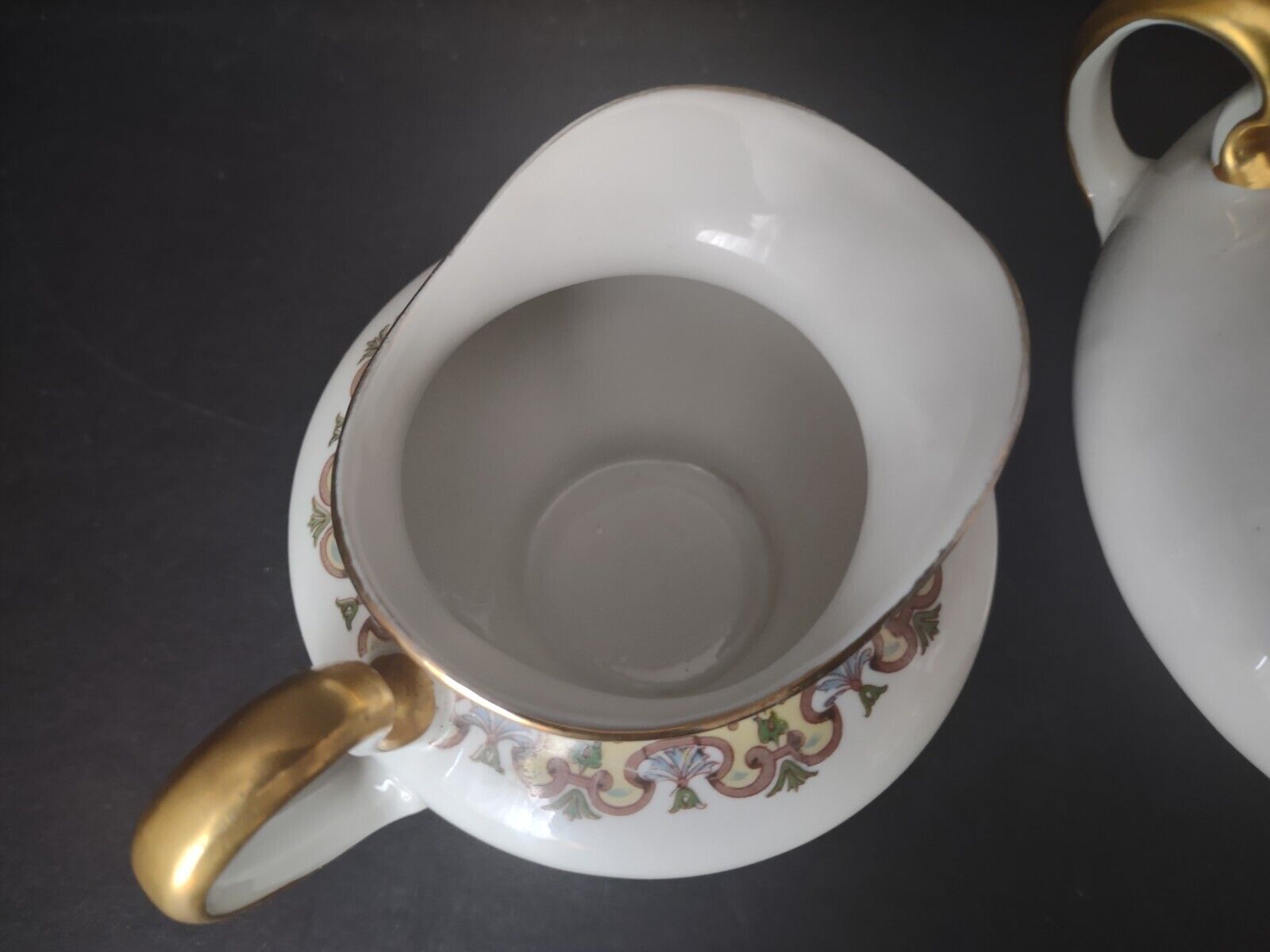 Wm Guerin France Limoges Set Creamer Sugar Bowl Gold Trim (lot 534)