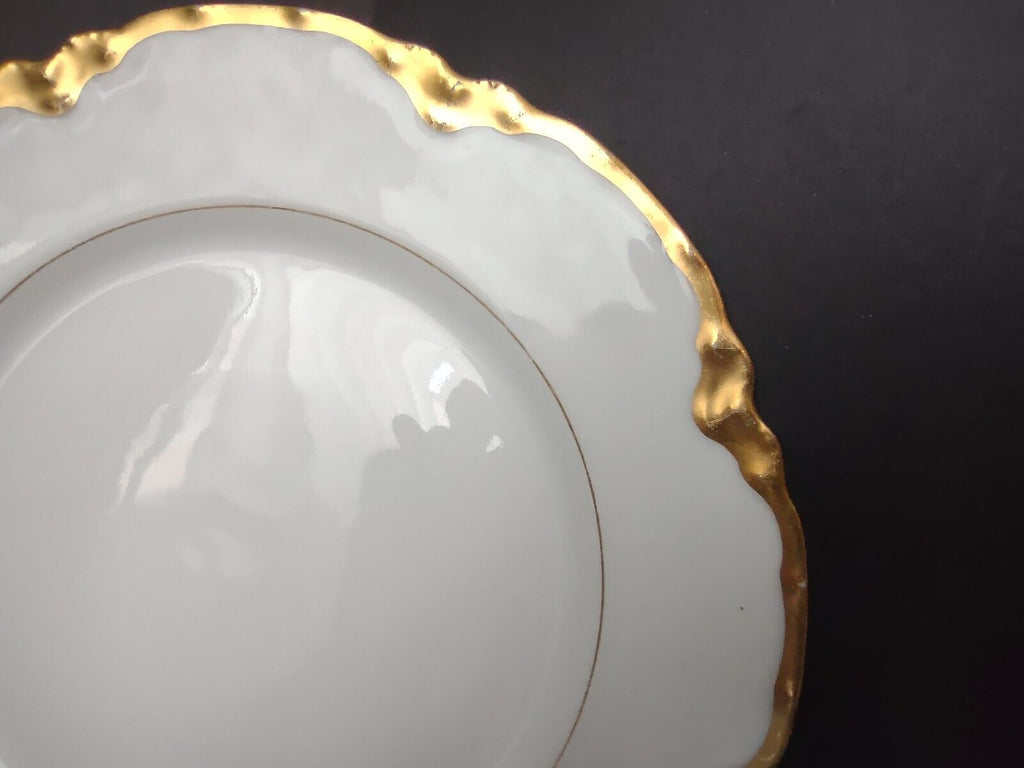 Haviland Limoges France Dessert Plate White & Heavy Gold Trim H808 (lot 700)