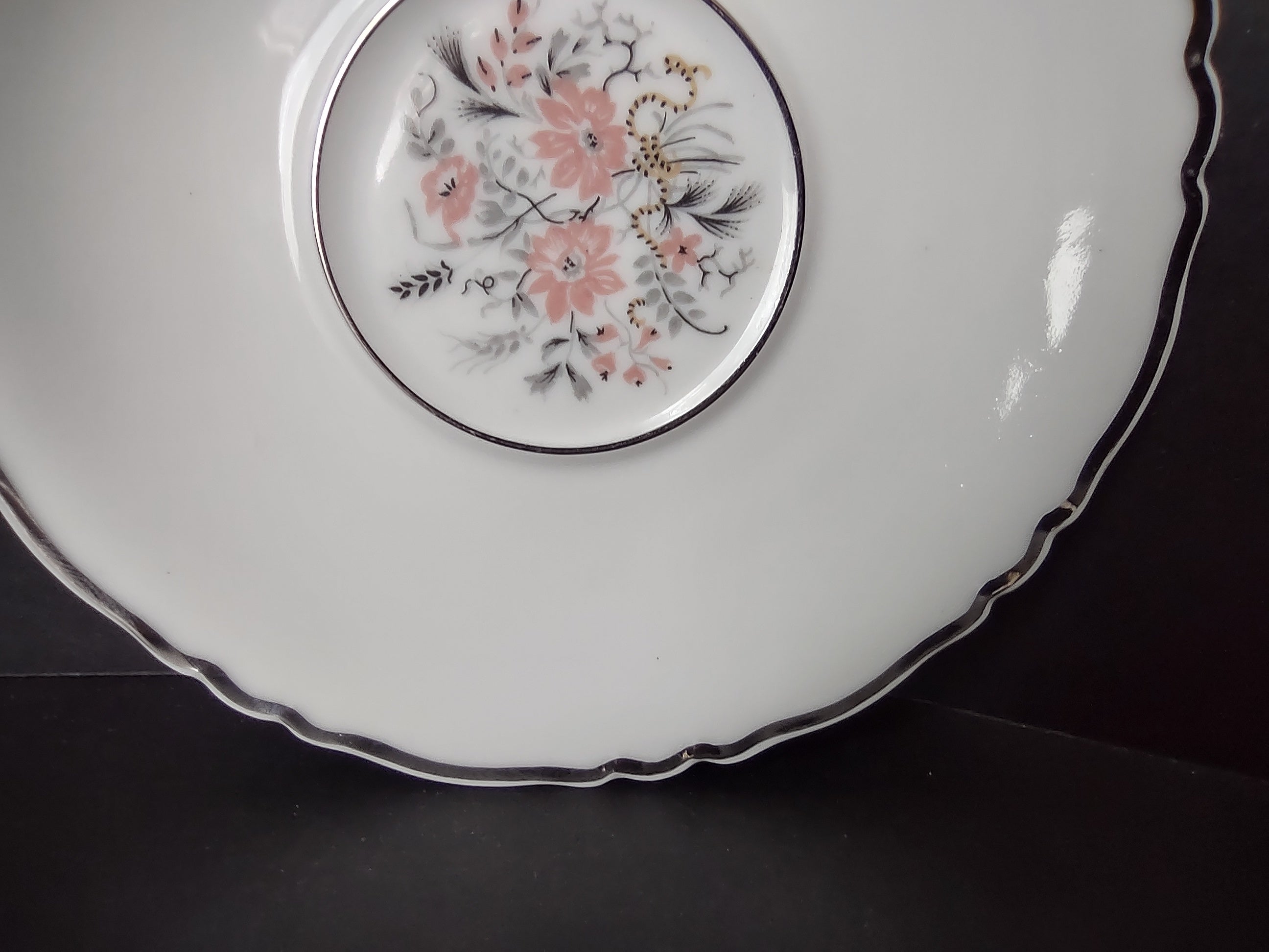 Haviland France Limoges Saucer ONLY Floradora Platinum Trim (lot 976)