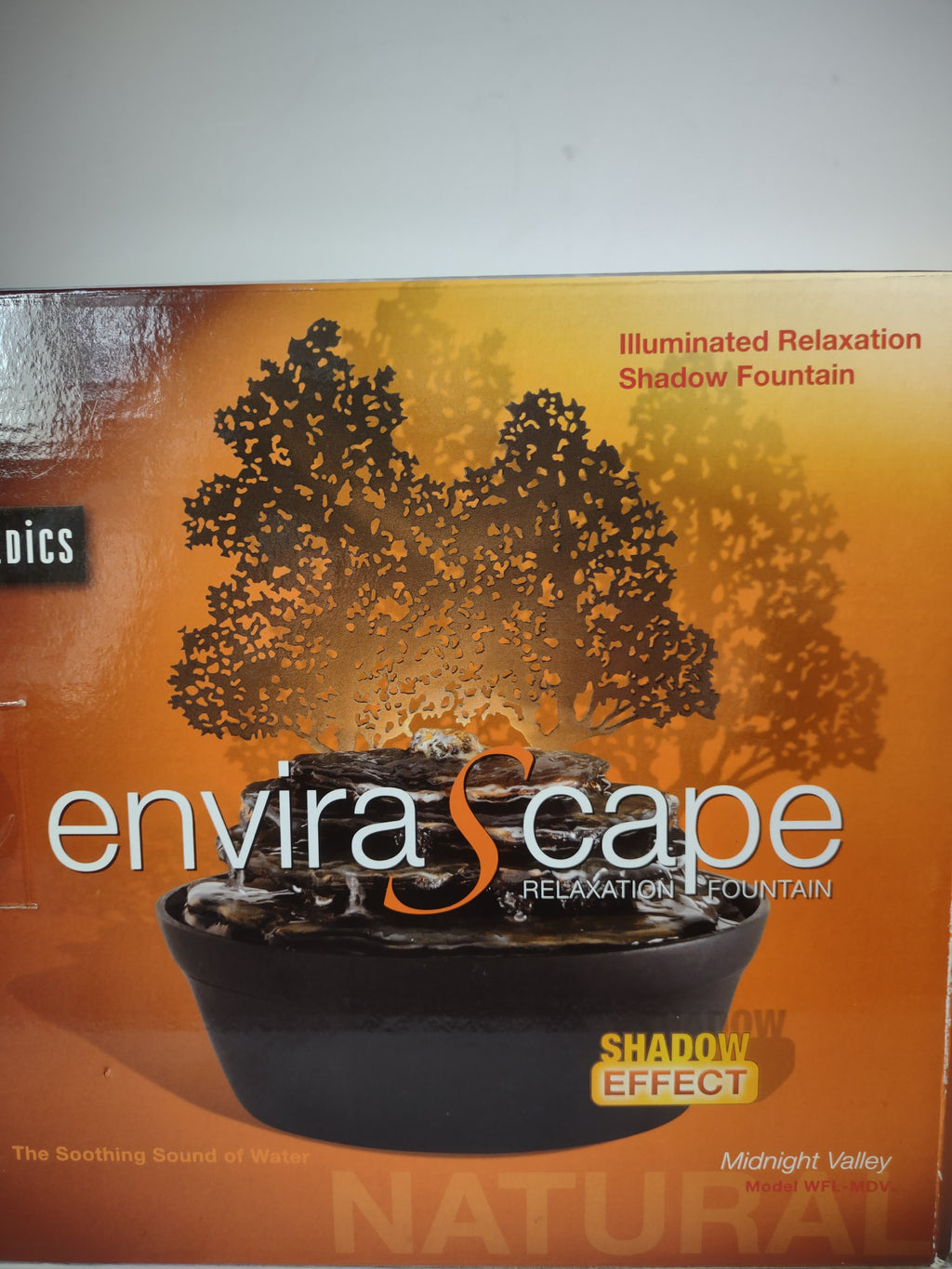 Envirascape Illuminated Relaxation Shadow Fountain Soothing Homedics (Lot 3032t)