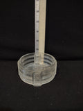 Vintage Art Deco Glass Powder Vanity Jar Ribbed Lines Embossed Tulip (Lot 5342)