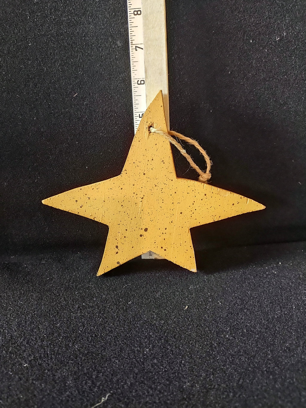 Rustic Christmas Wooden Stars 1 Decorated 8" 2 Small 1 Speckled (Lot 4641)