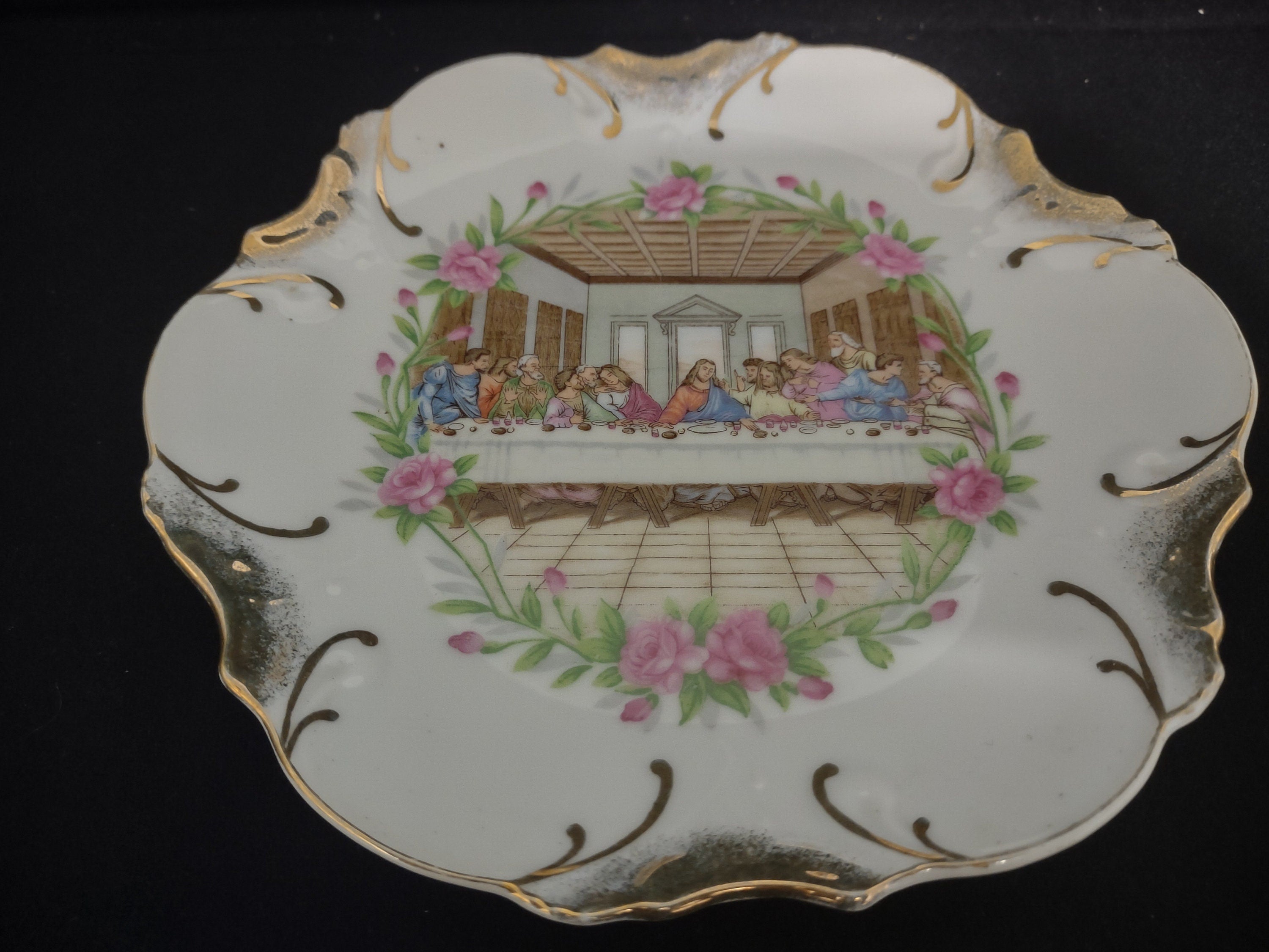 Collectible Plate Christian Last Supper Made in Japan for Decorative Use Only 8" # 129
