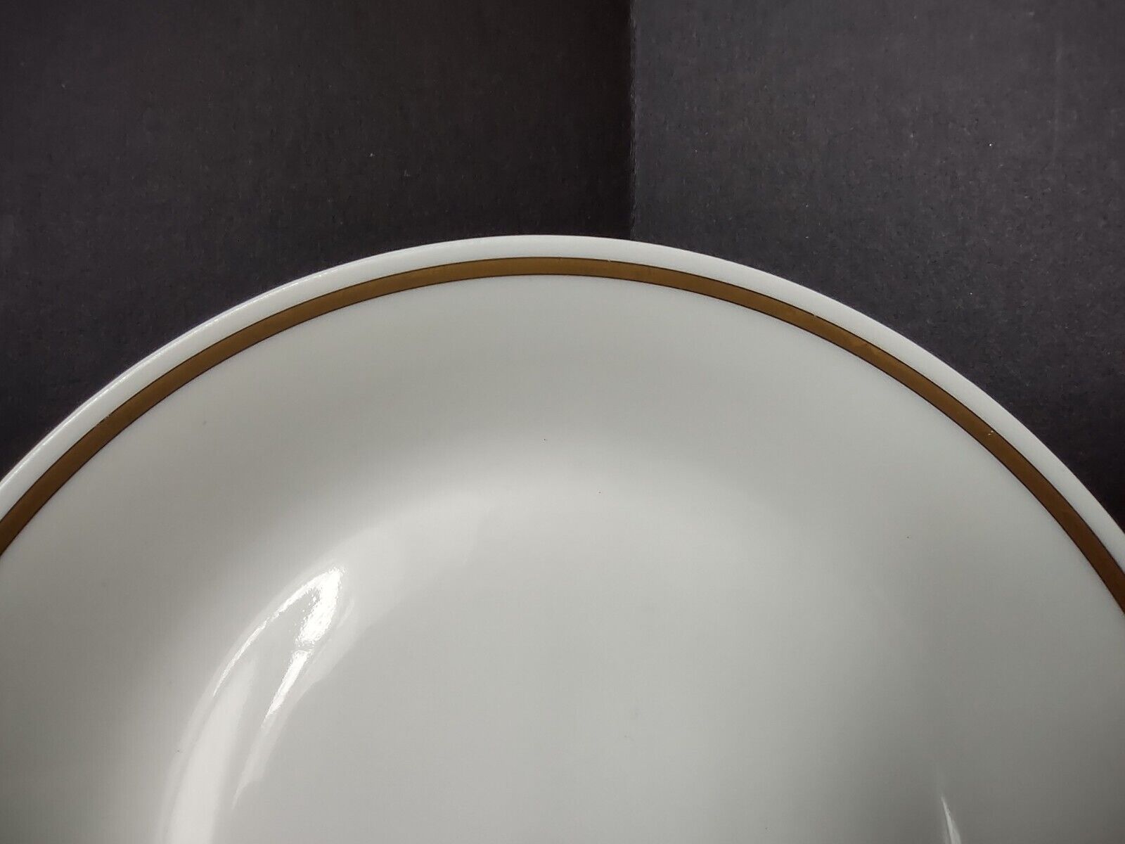 Haviland Limoges Gold & Black Trim White Coupe Soup Pasta Bowl (lot 668)