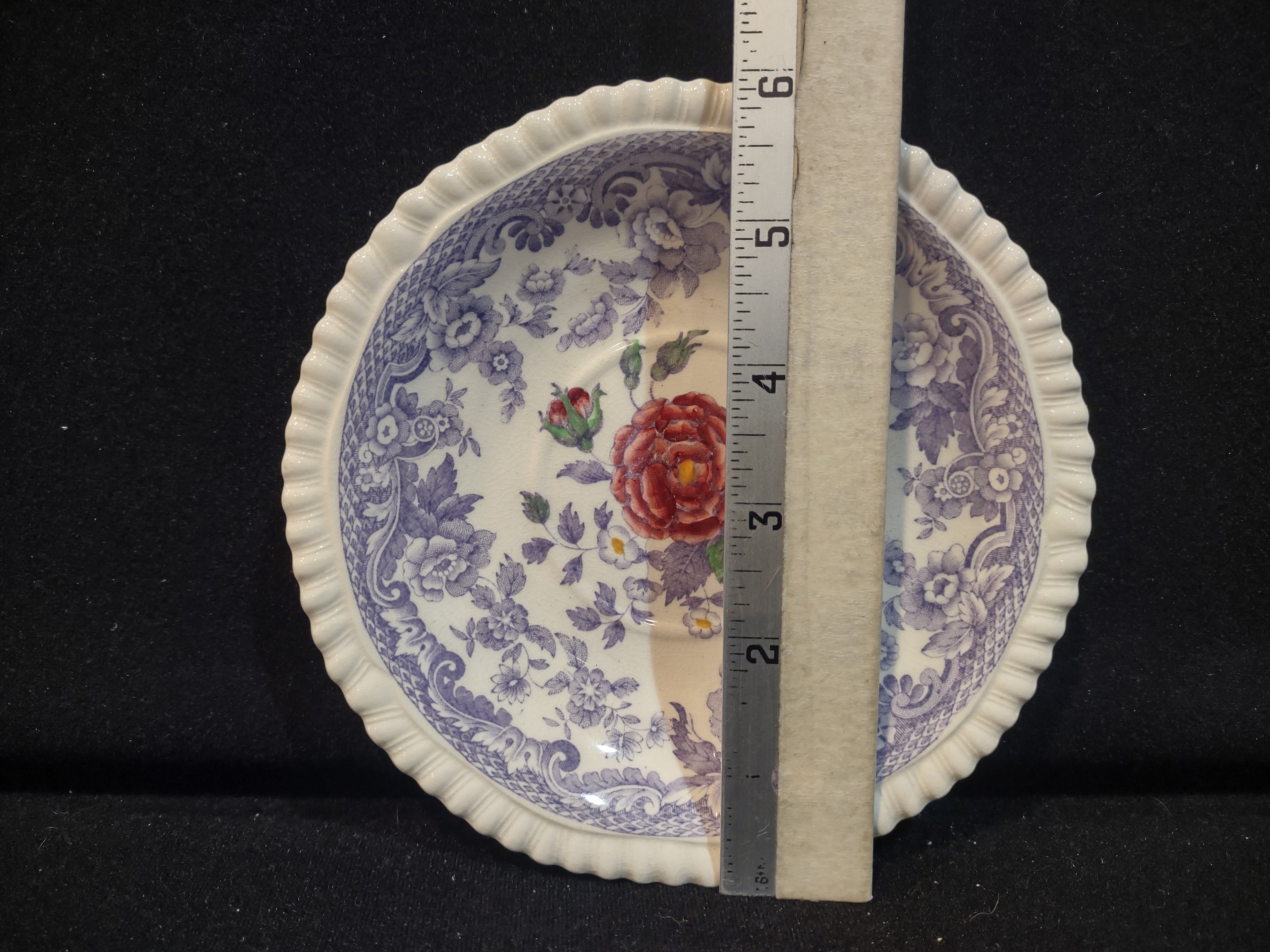 Vintage Spode England Ironstone Mayflower Teacup Saucer CRAZING (lot 5708)