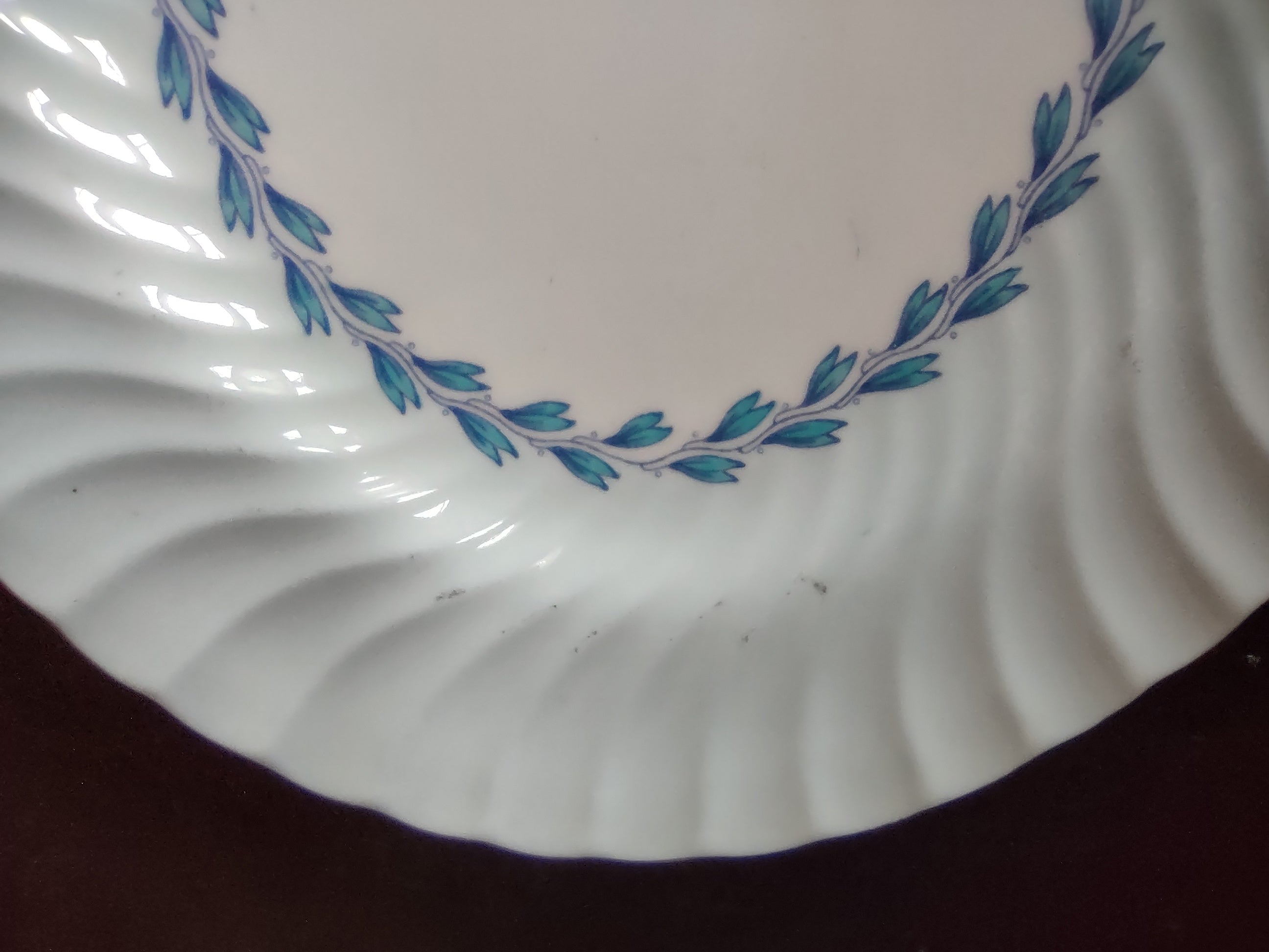 Set of 2 Minton English Bone China Blue Cheviot Platter 12" x 9-1/2" (lot 2613)