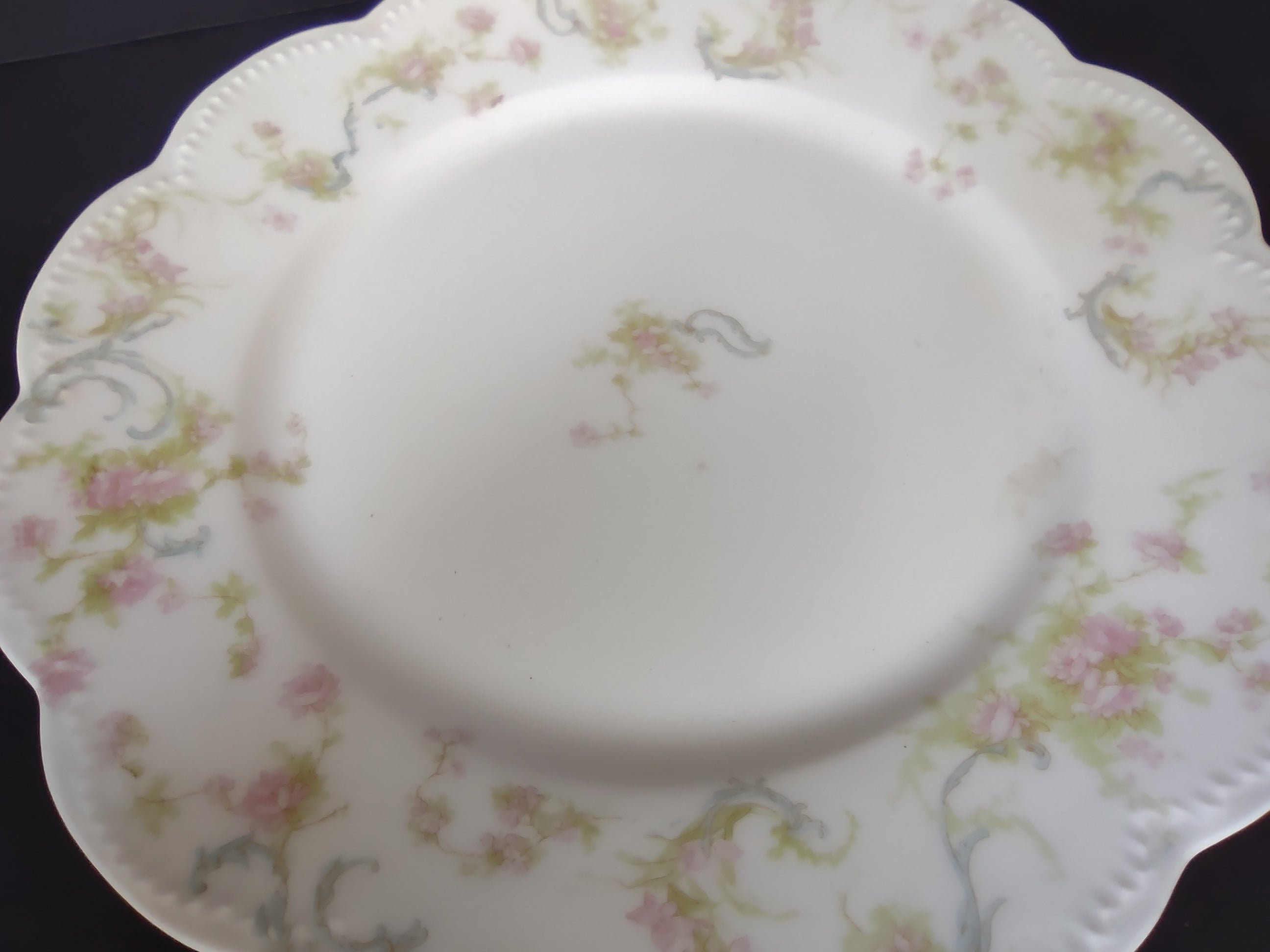 Haviland Limoges 2 x Luncheon Plate Princess Blue Swags (lot 827)