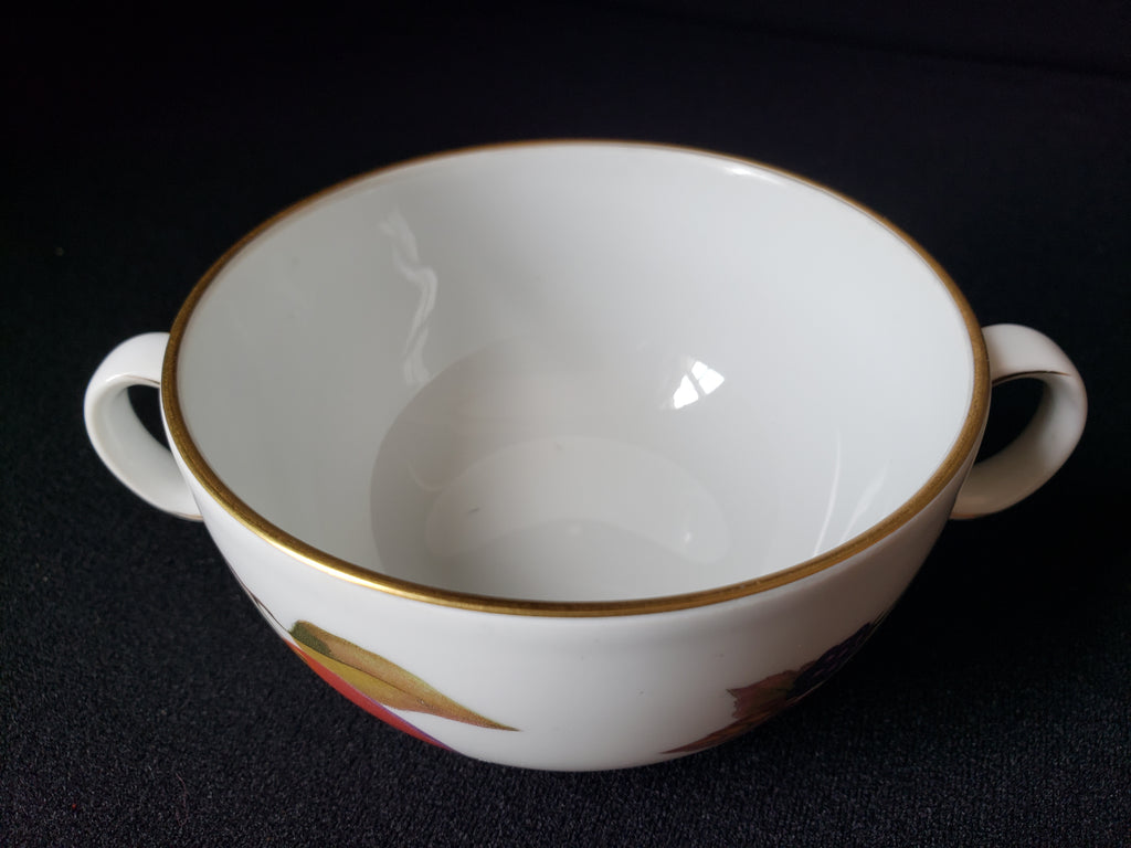 Vintage Royal Worcester Evesham Two Handle Bouillon Cup with Saucer (lot 2079)