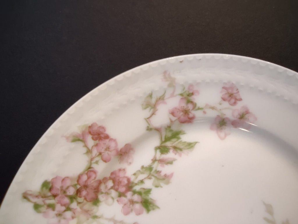 Haviland Limoges France 3 x Bread Butter Plate Gold Handles Red Blossoms lot 557