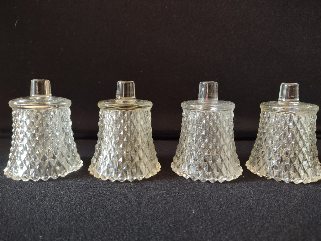 Vintage Home Interior Peg Votive Candle Holder x 4 Diamond Cut (lot 5401)