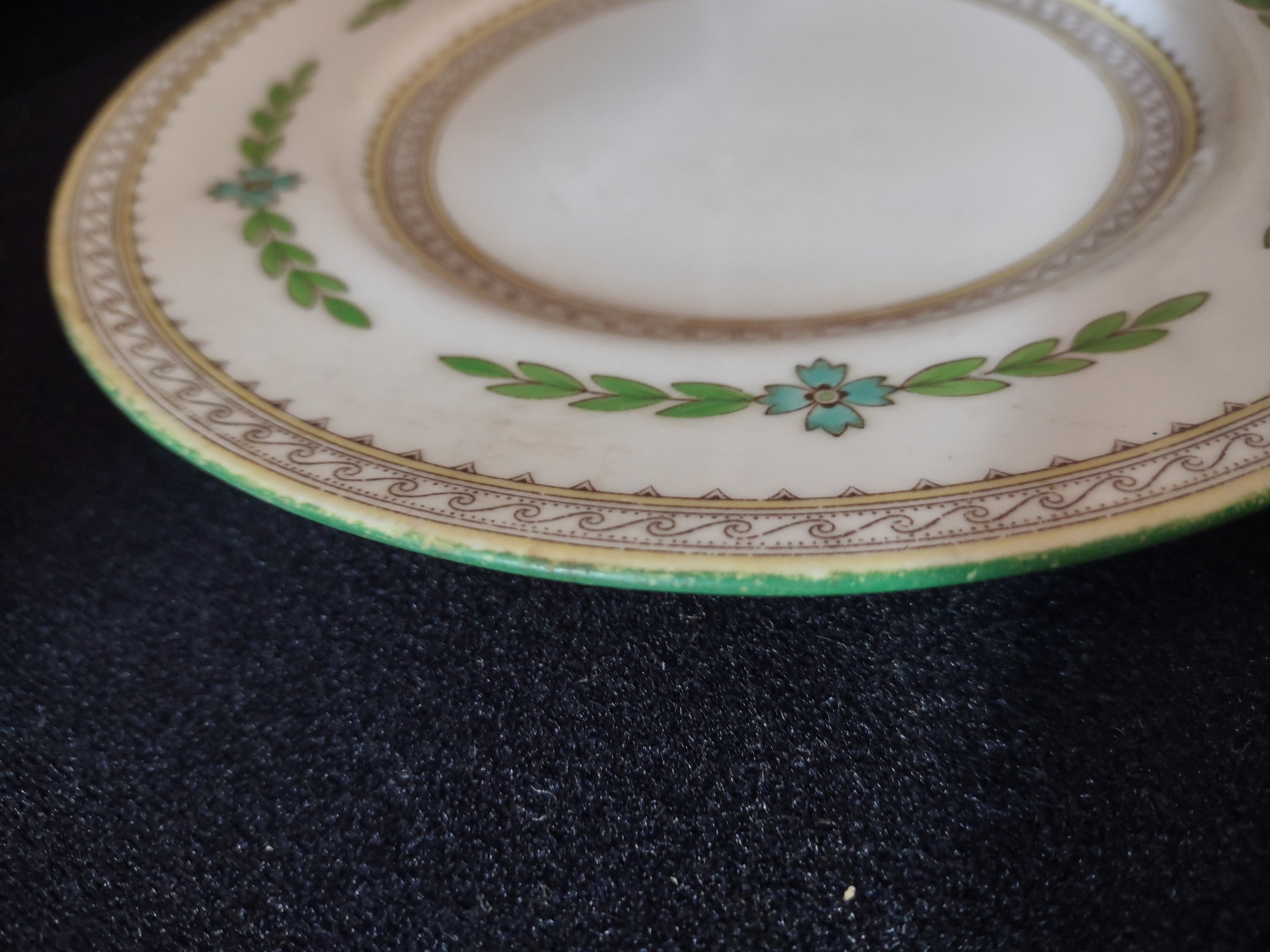 Vintage Minton Kent Lunch Salad Plate Bone China Green Turquoise x 4 (Lot 5458)